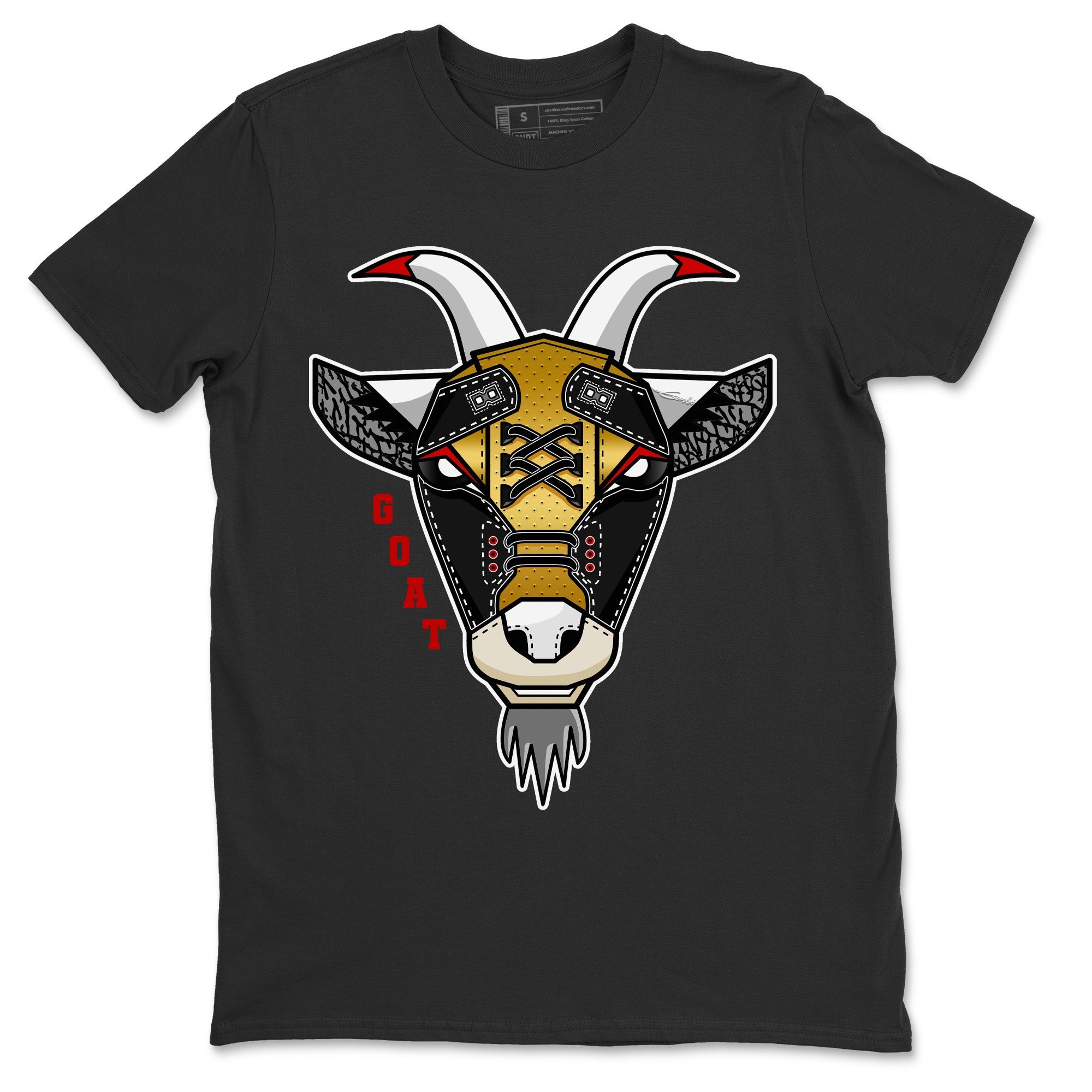 Goat Face Unisex Tops - Air Jordan 3 Black Gold