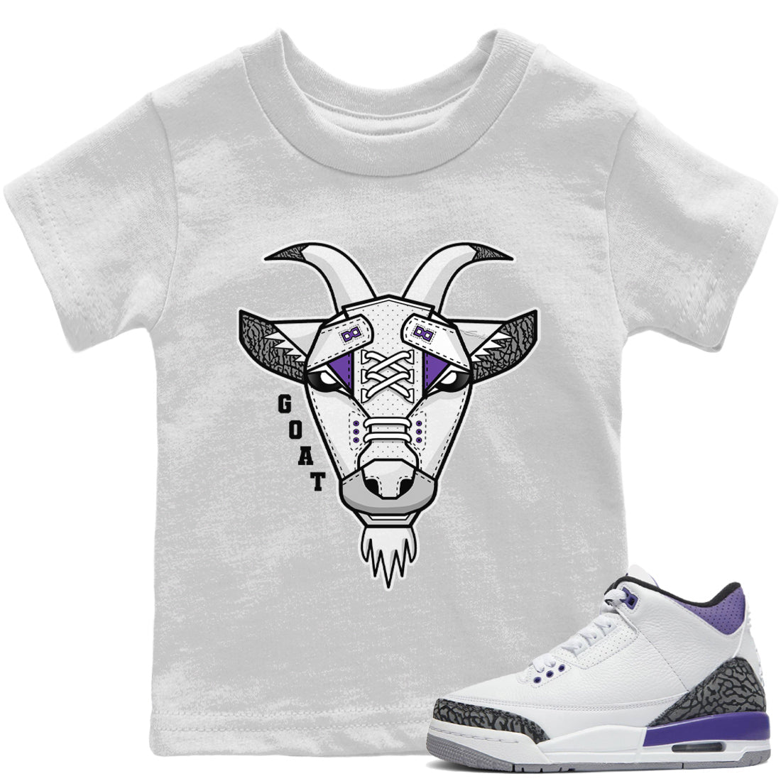 Goat Face Kids Tops - Air Jordan 3 Dark Iris