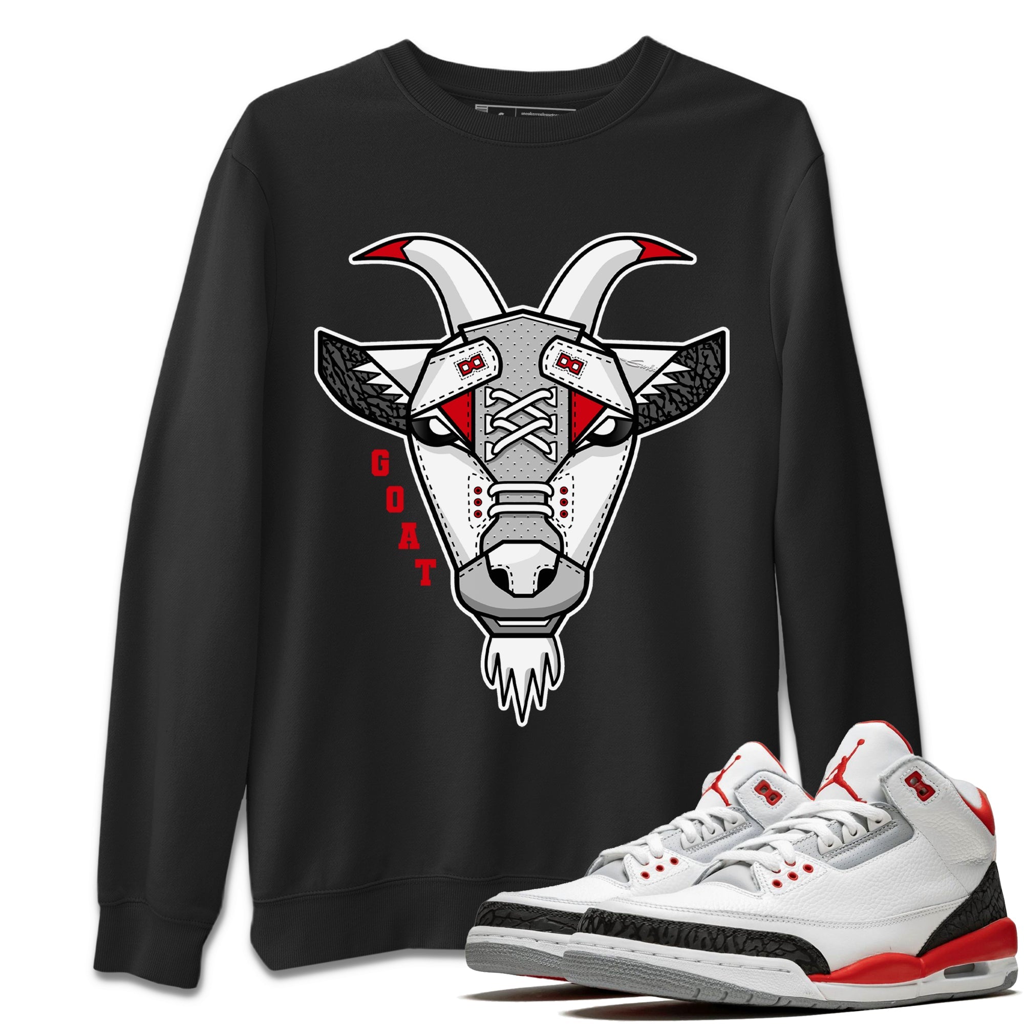 Goat Face Unisex Tops - Air Jordan 3 Fire Red