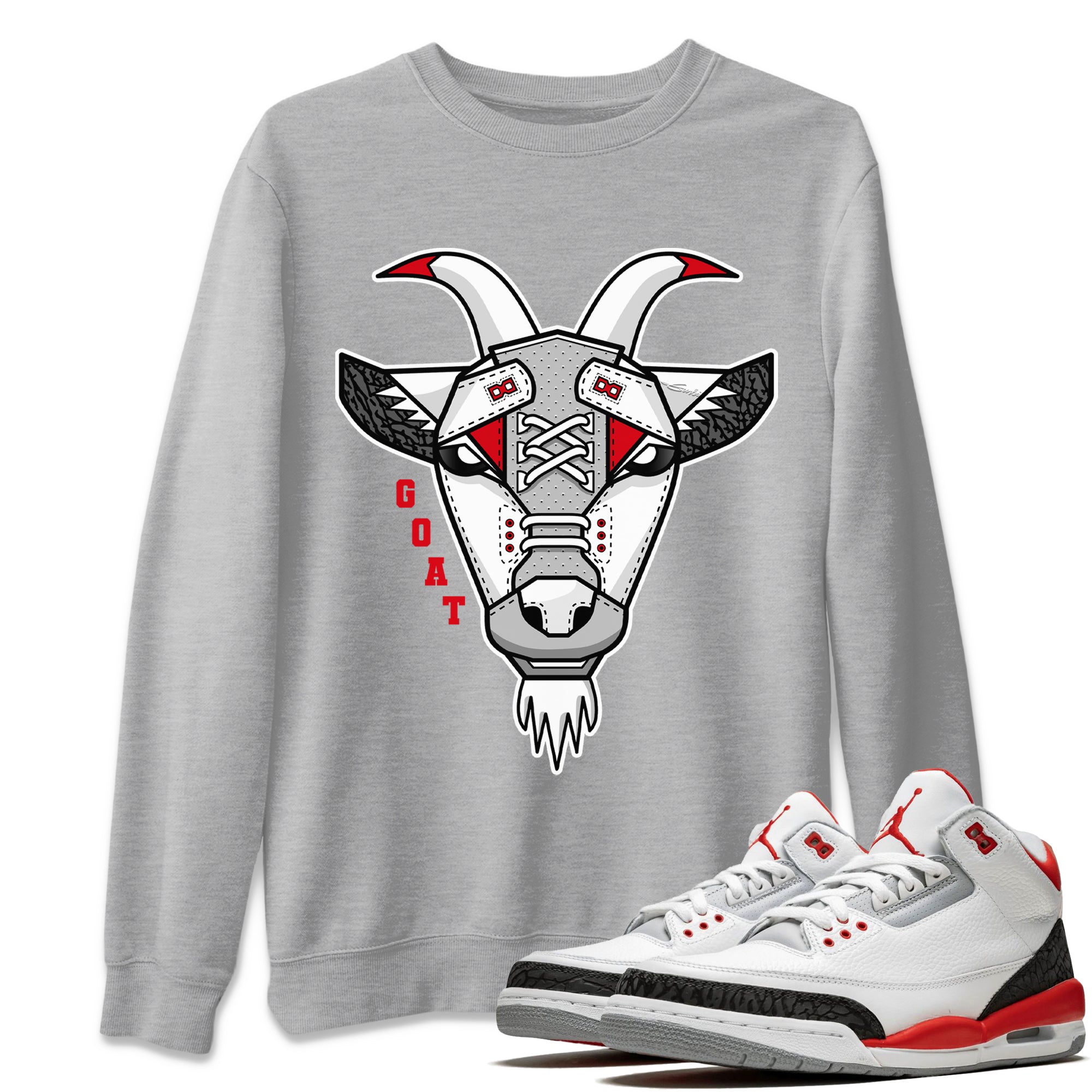 Goat Face Unisex Tops - Air Jordan 3 Fire Red