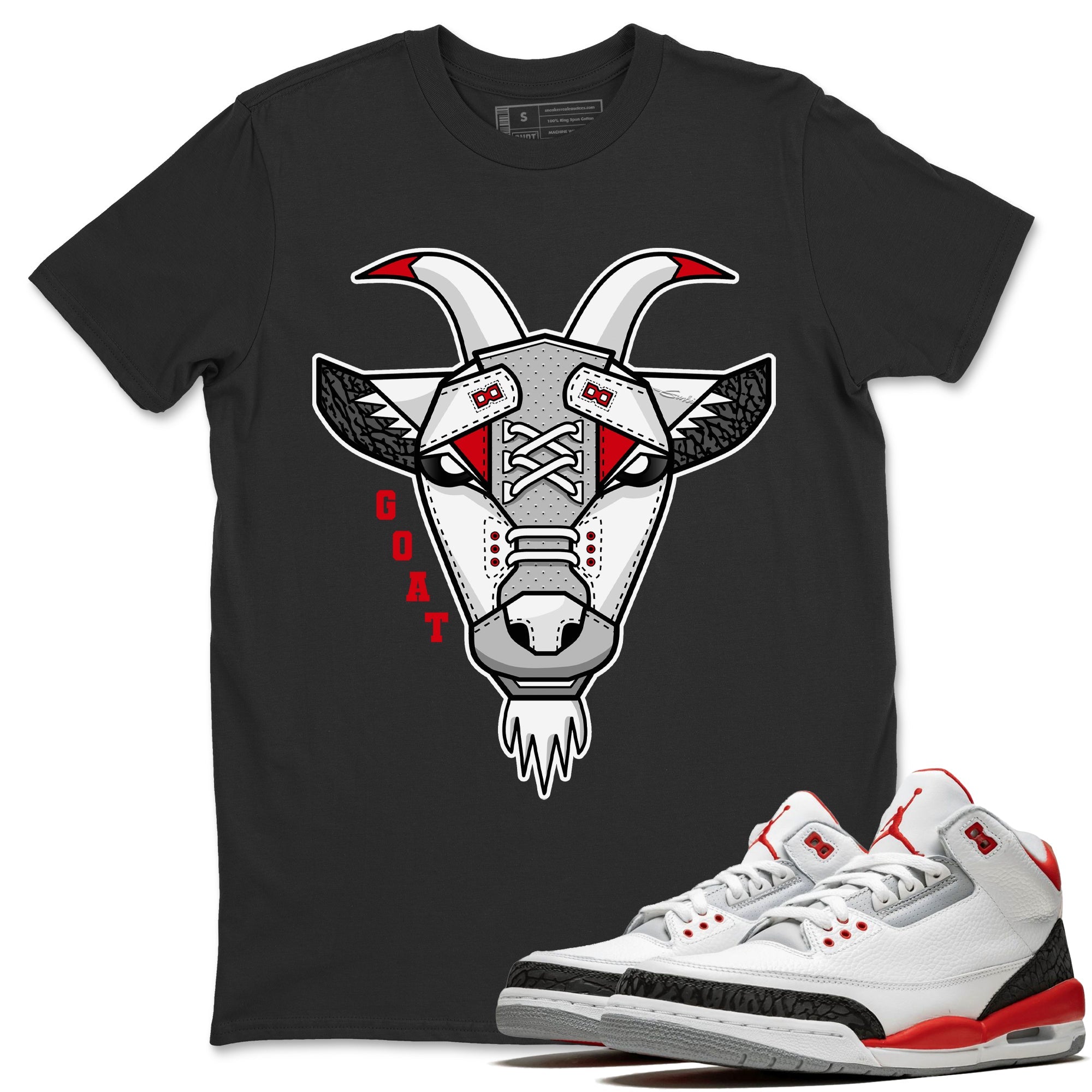 Goat Face Unisex Tops - Air Jordan 3 Fire Red