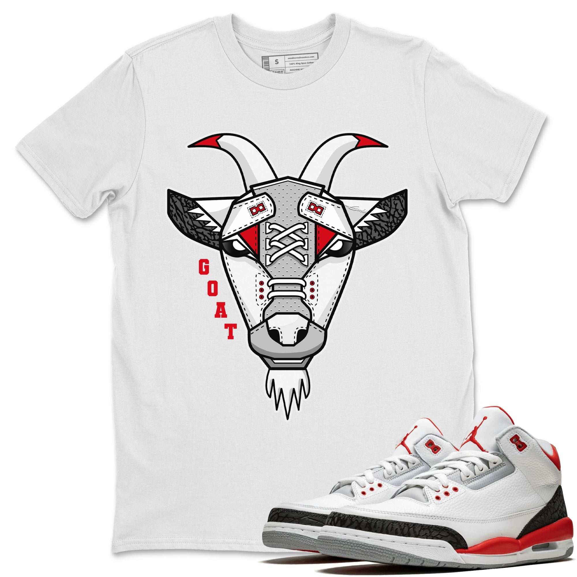 Goat Face Unisex Tops - Air Jordan 3 Fire Red