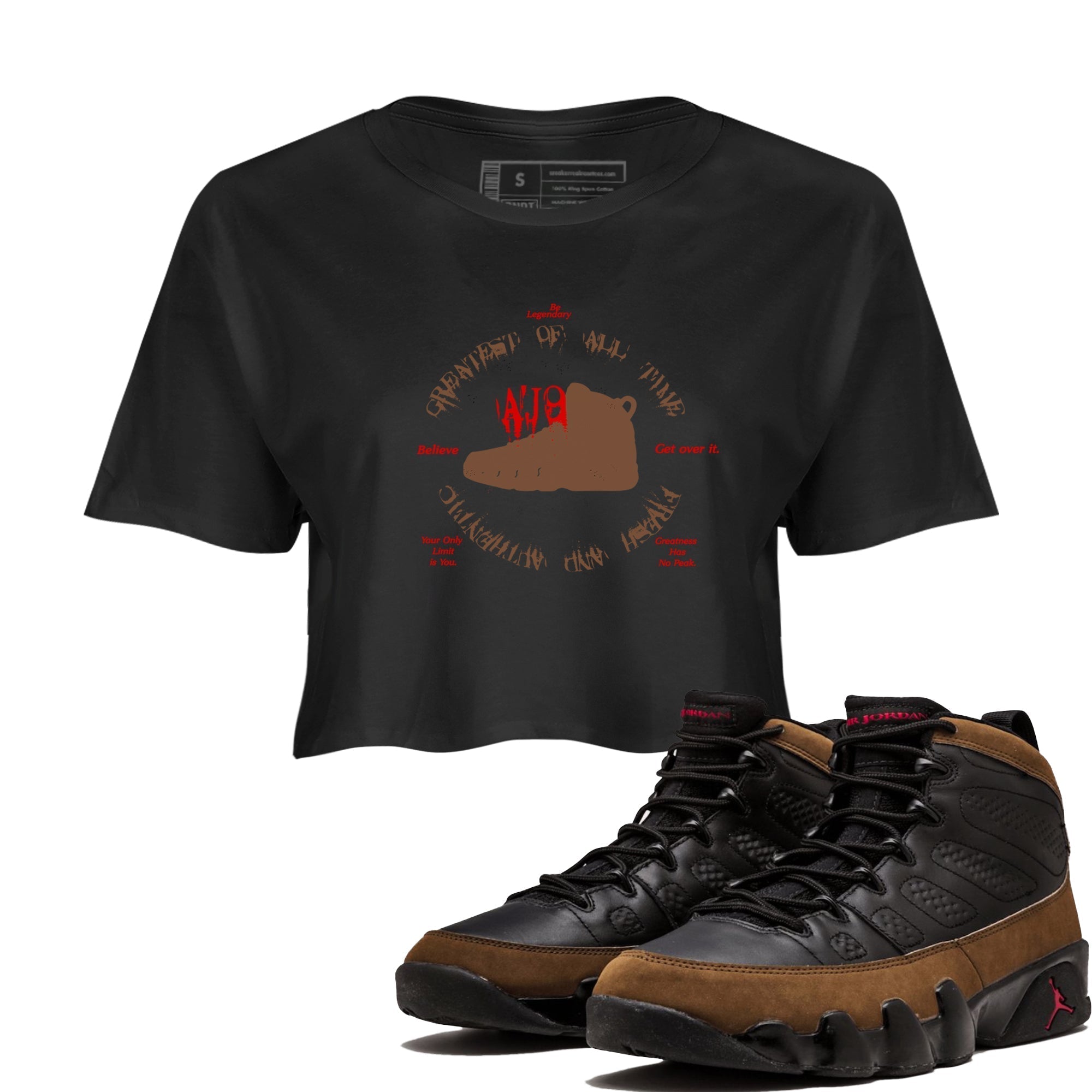 Goat Kick snkmatch Women's Top - Air Jordan 9 Olive