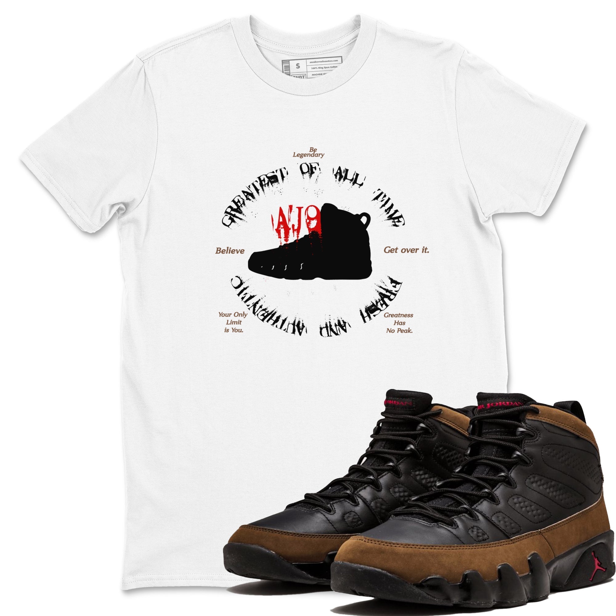 Goat Kick snkmatch Tees - Air Jordan 9 Olive