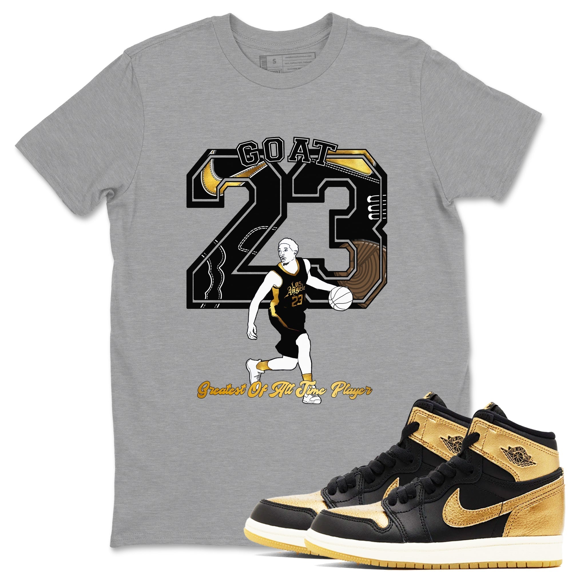 Goat Player snkmatch Tees - Air Jordan 1 Black Metallic Gold