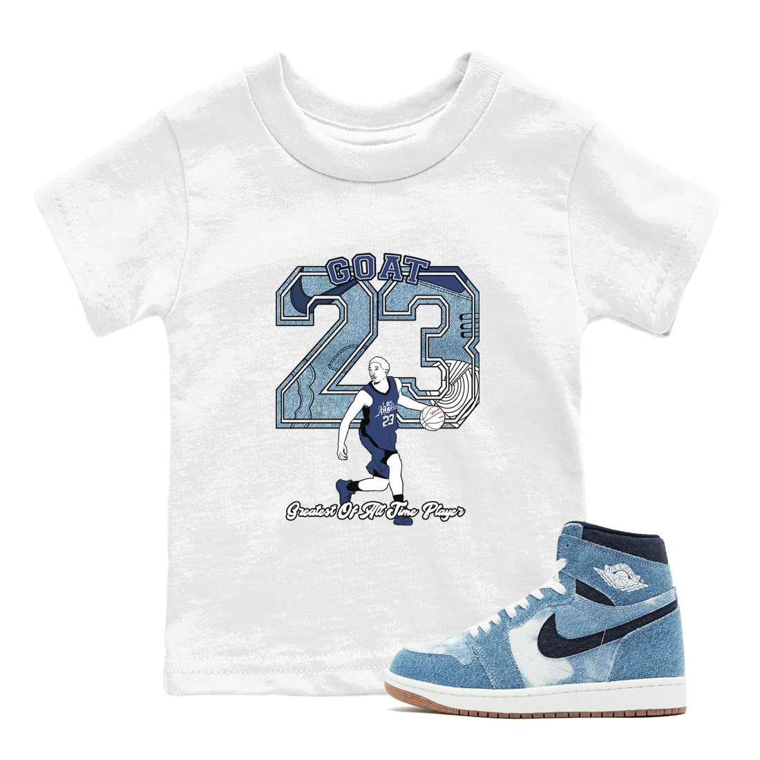 Goat Player snkmatch Tees Kids - Air Jordan 1 Denim 2024