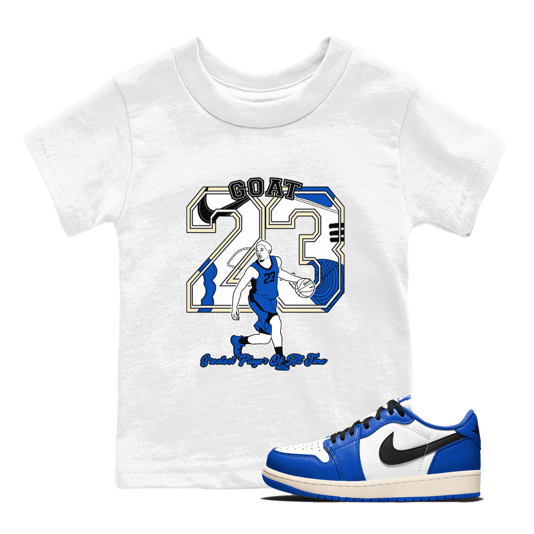 Goat Player snkmatch Tees Kids - Air Jordan 1 Game Royal