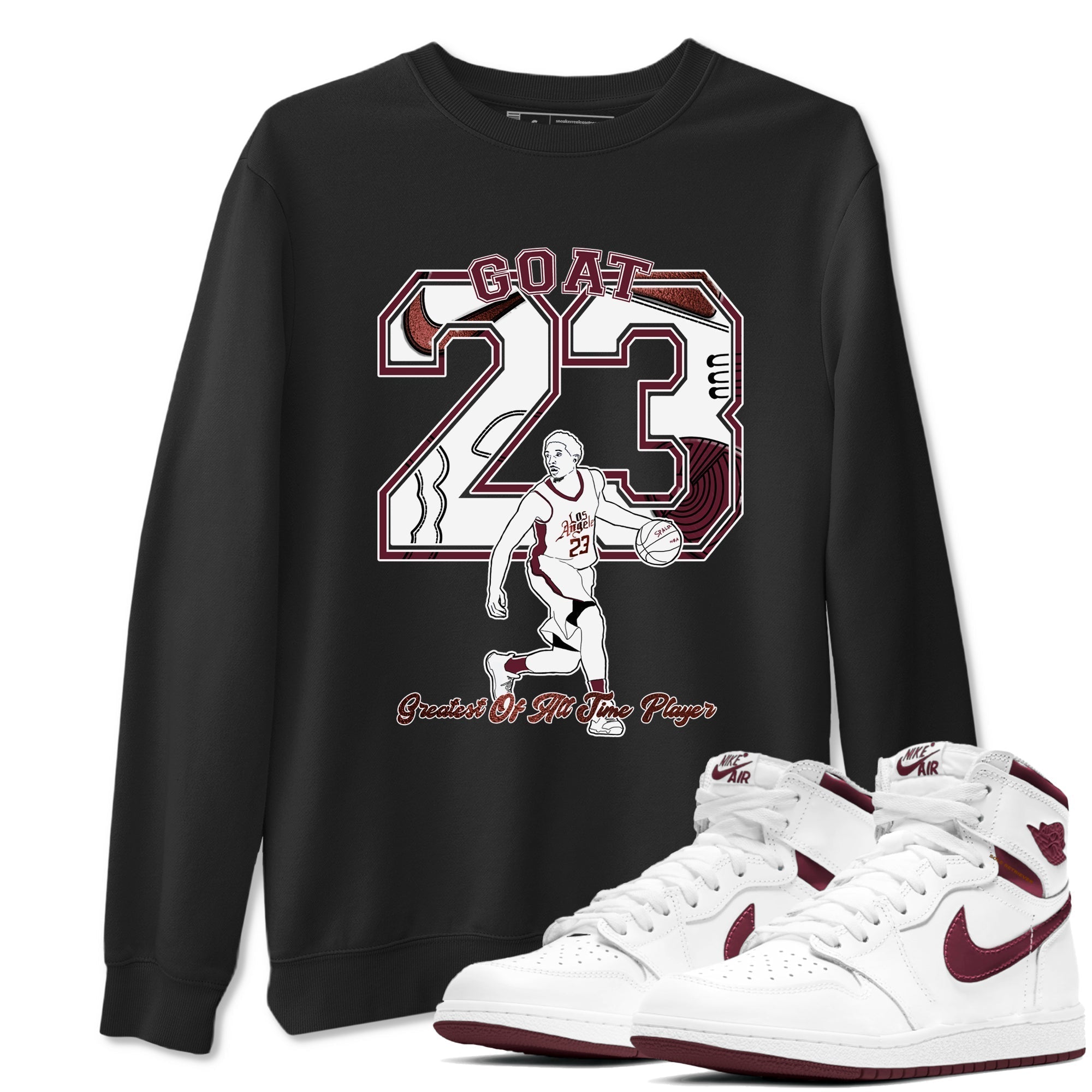 Goat Player snkmatch Tees - Air Jordan 1 Metallic Burgundy