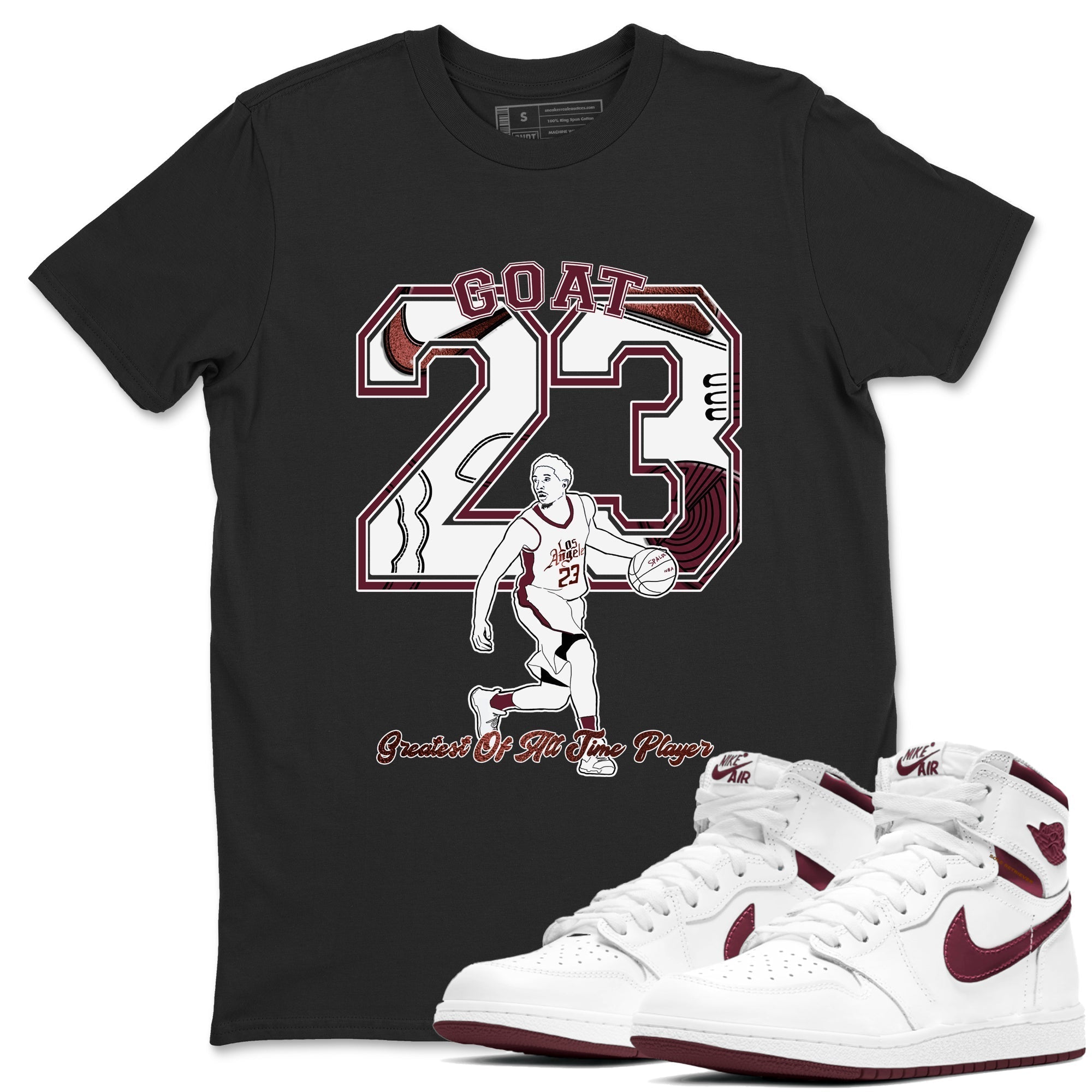 Goat Player snkmatch Tees - Air Jordan 1 Metallic Burgundy