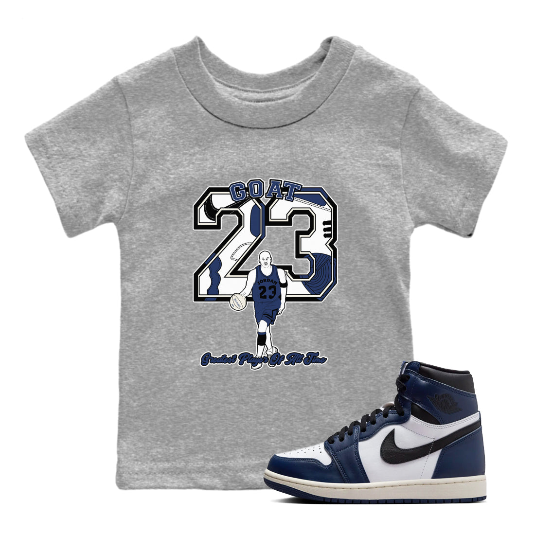 Goat Player snkmatch Tees Kids - Air Jordan 1 Midnight Navy