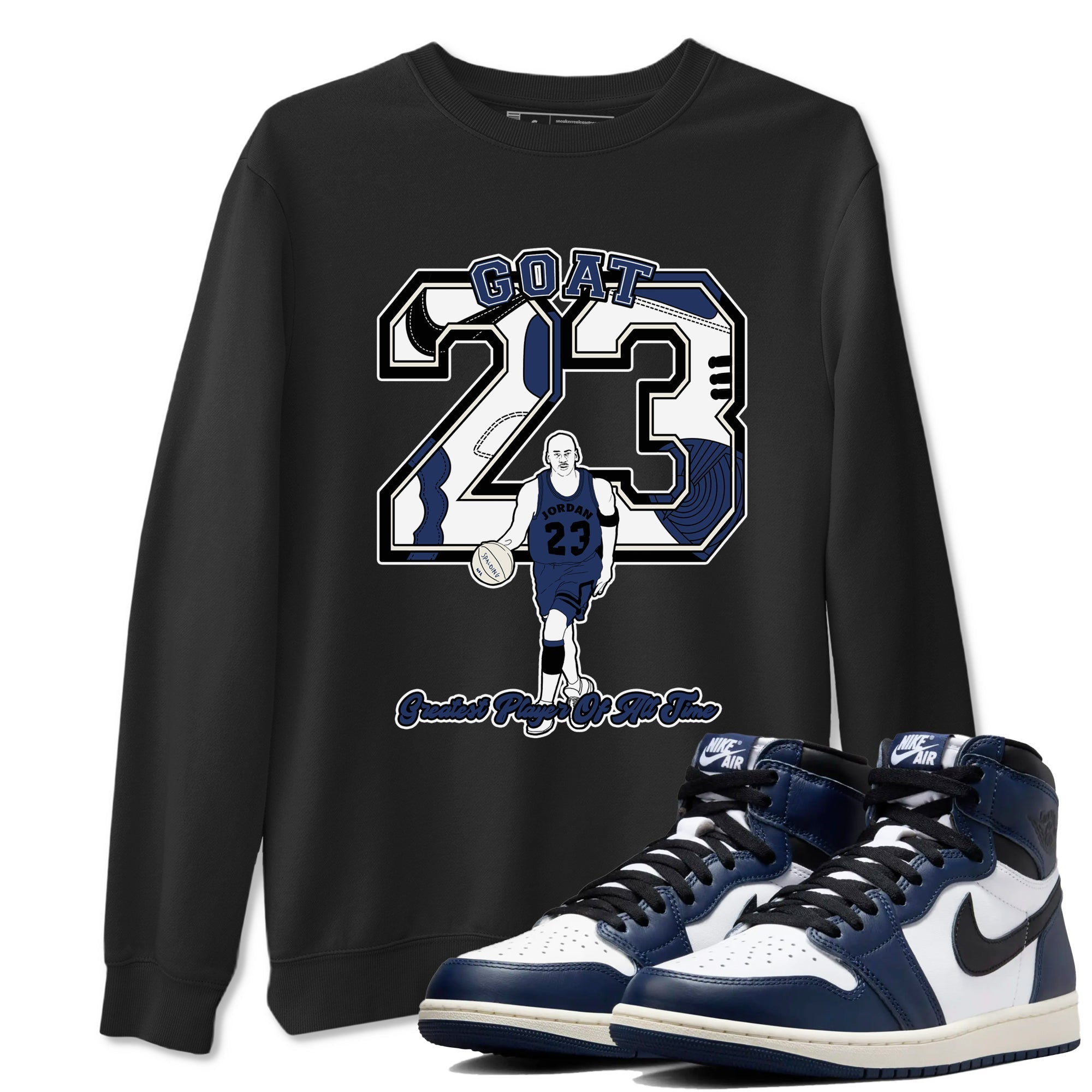 Goat Player snkmatch Tees - Air Jordan 1 Midnight Navy