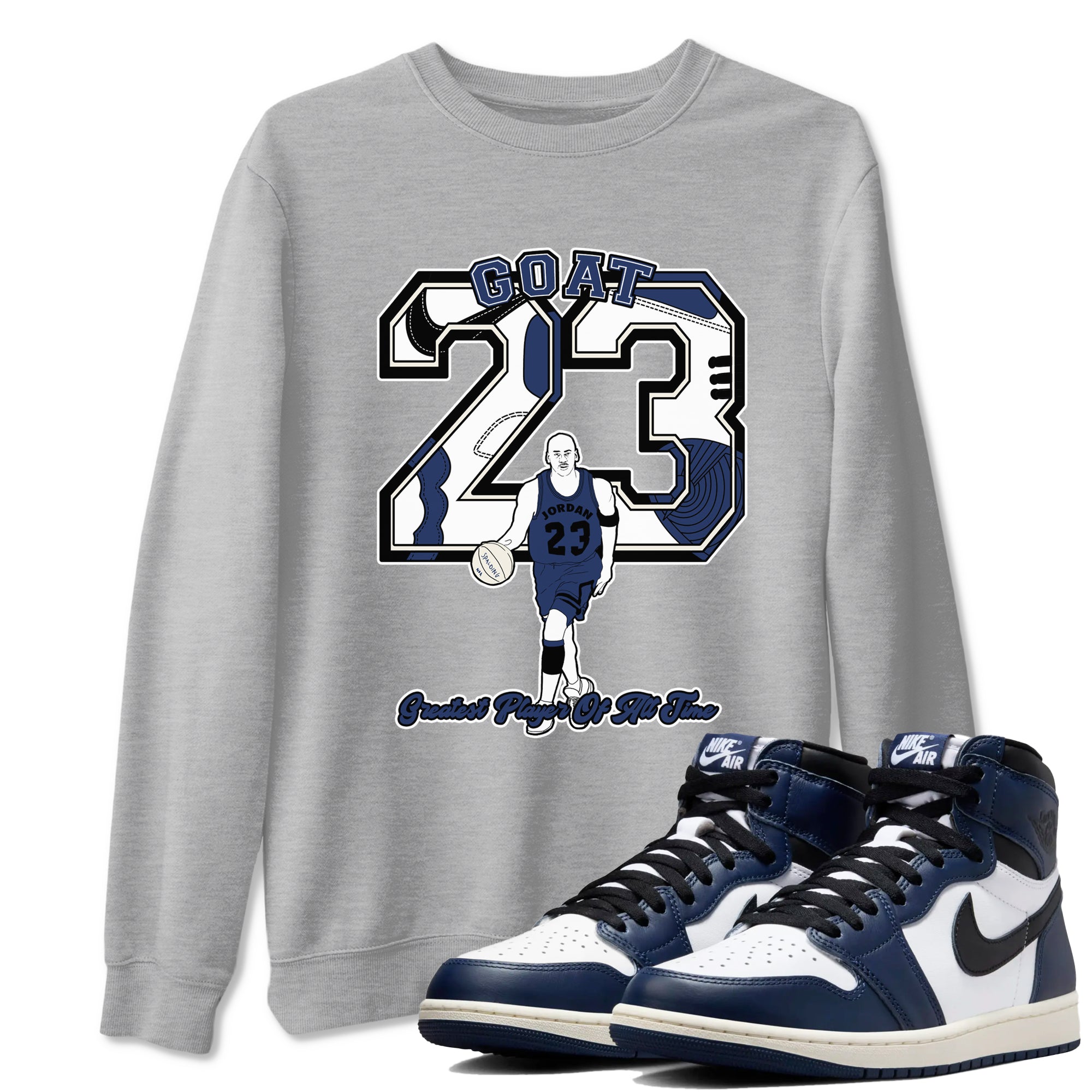 Goat Player snkmatch Tees - Air Jordan 1 Midnight Navy