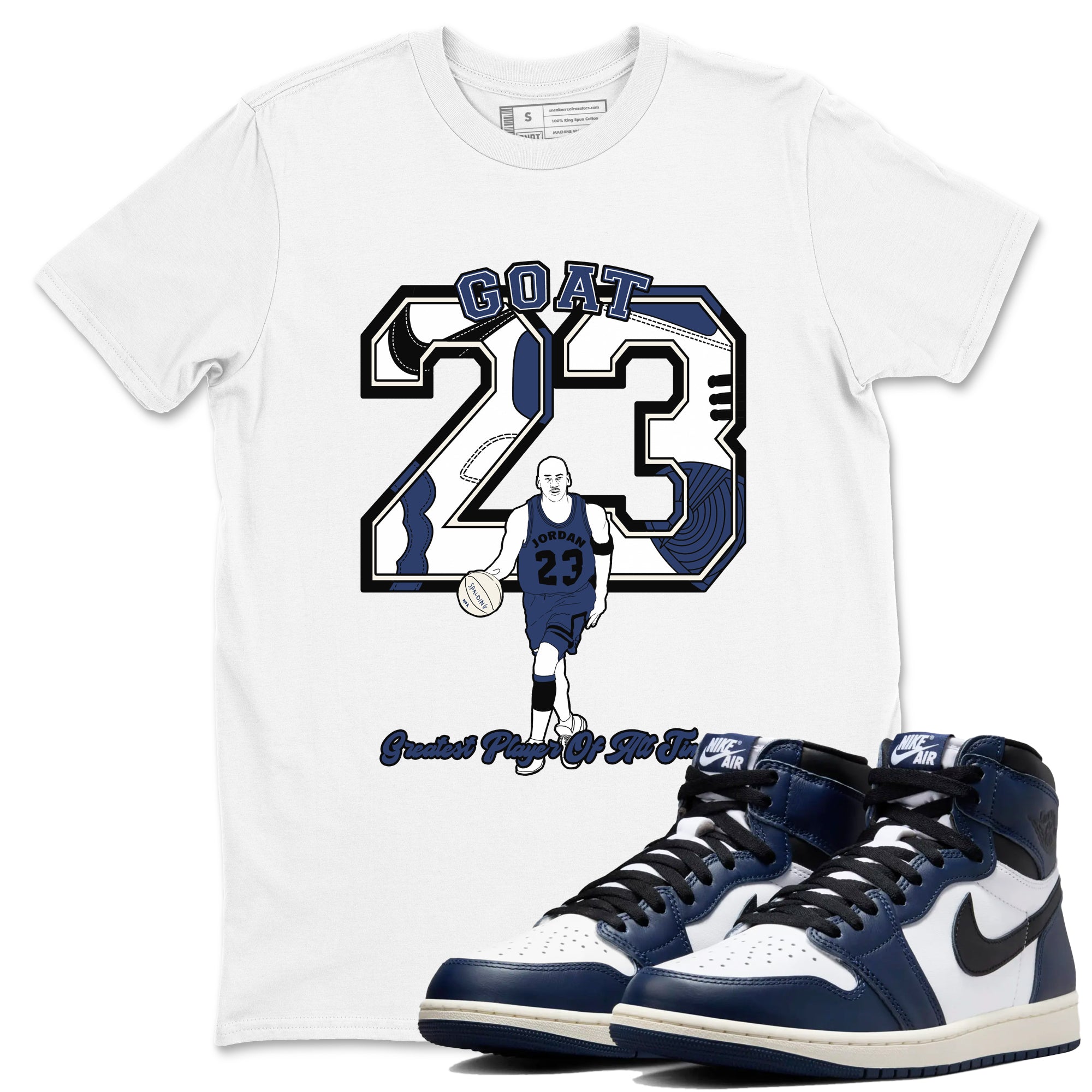 Goat Player snkmatch Tees - Air Jordan 1 Midnight Navy