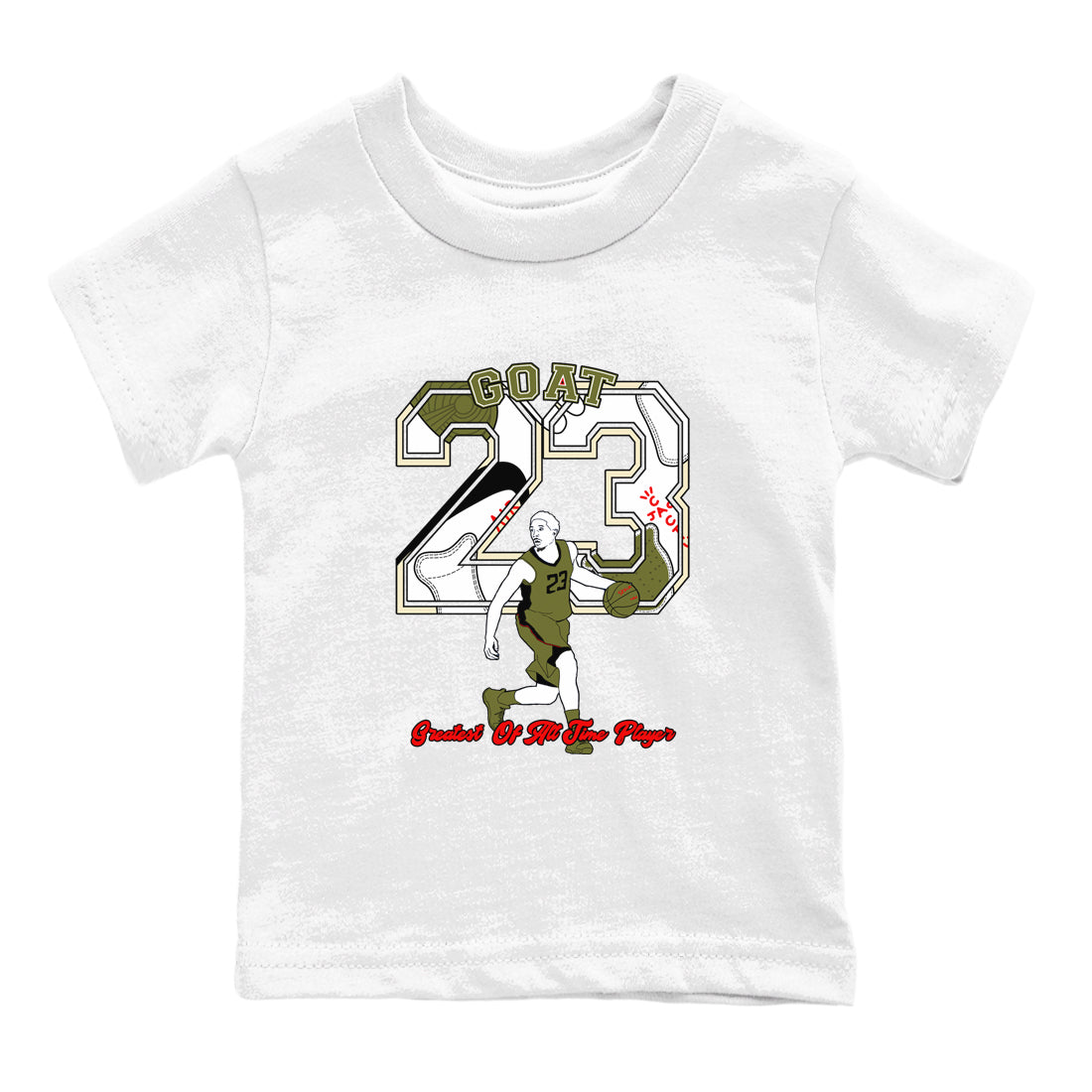 Goat Player snkmatch Tees Kids - Air Jordan 1 Travis Scott Medium Olive