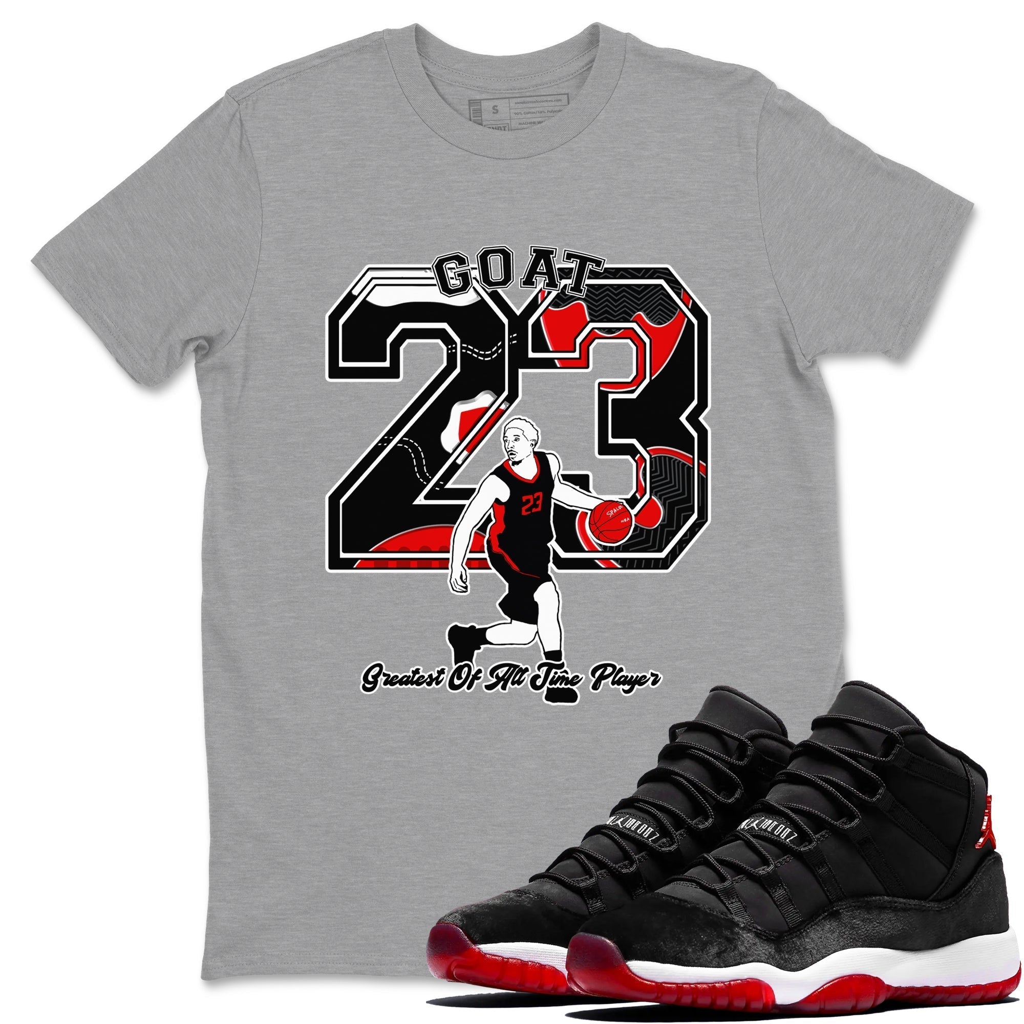 Goat Player snkmatch Tees - Air Jordan 11 Bred Velvet