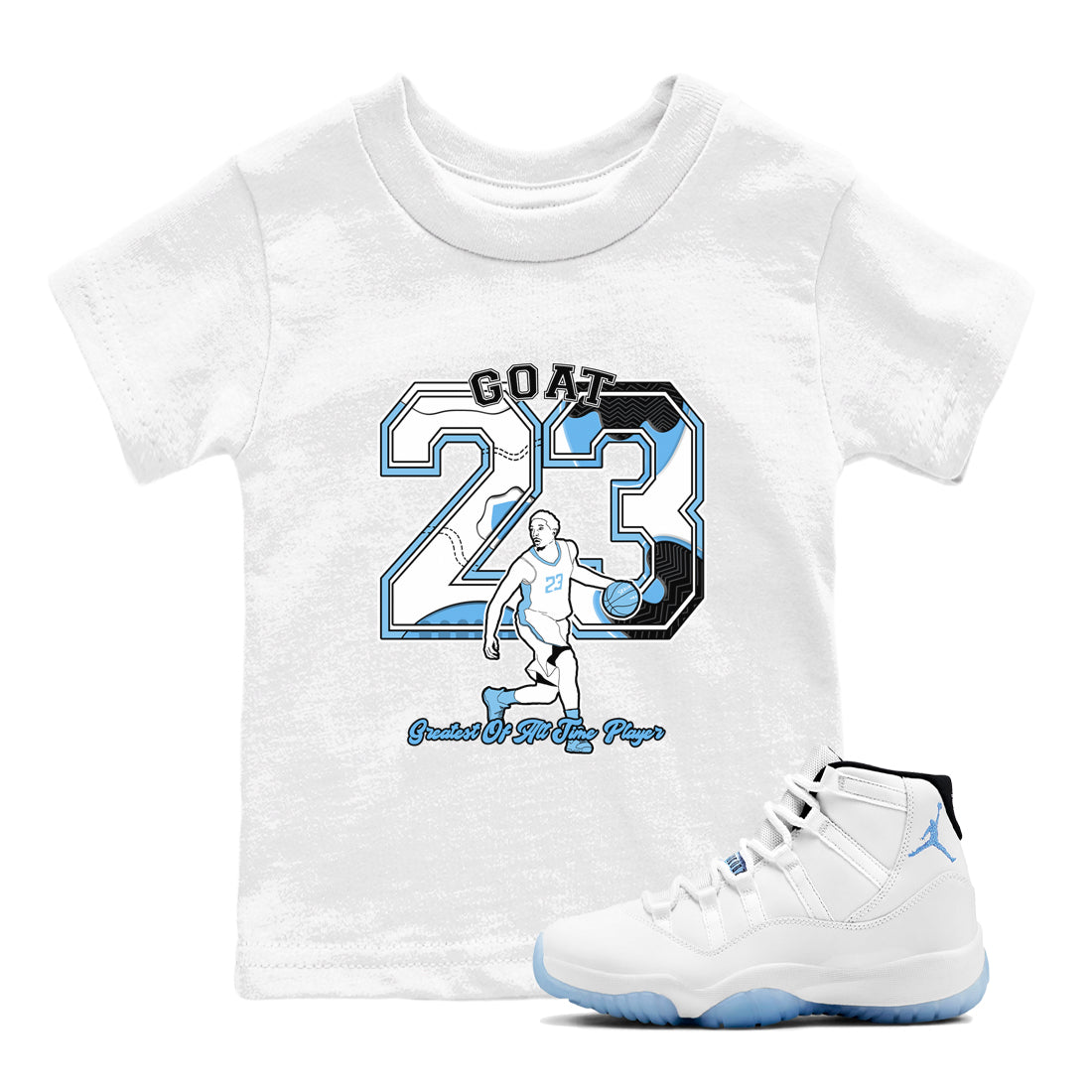 Goat Player snkmatch Tees Kids - Air Jordan 11 Legend Blue