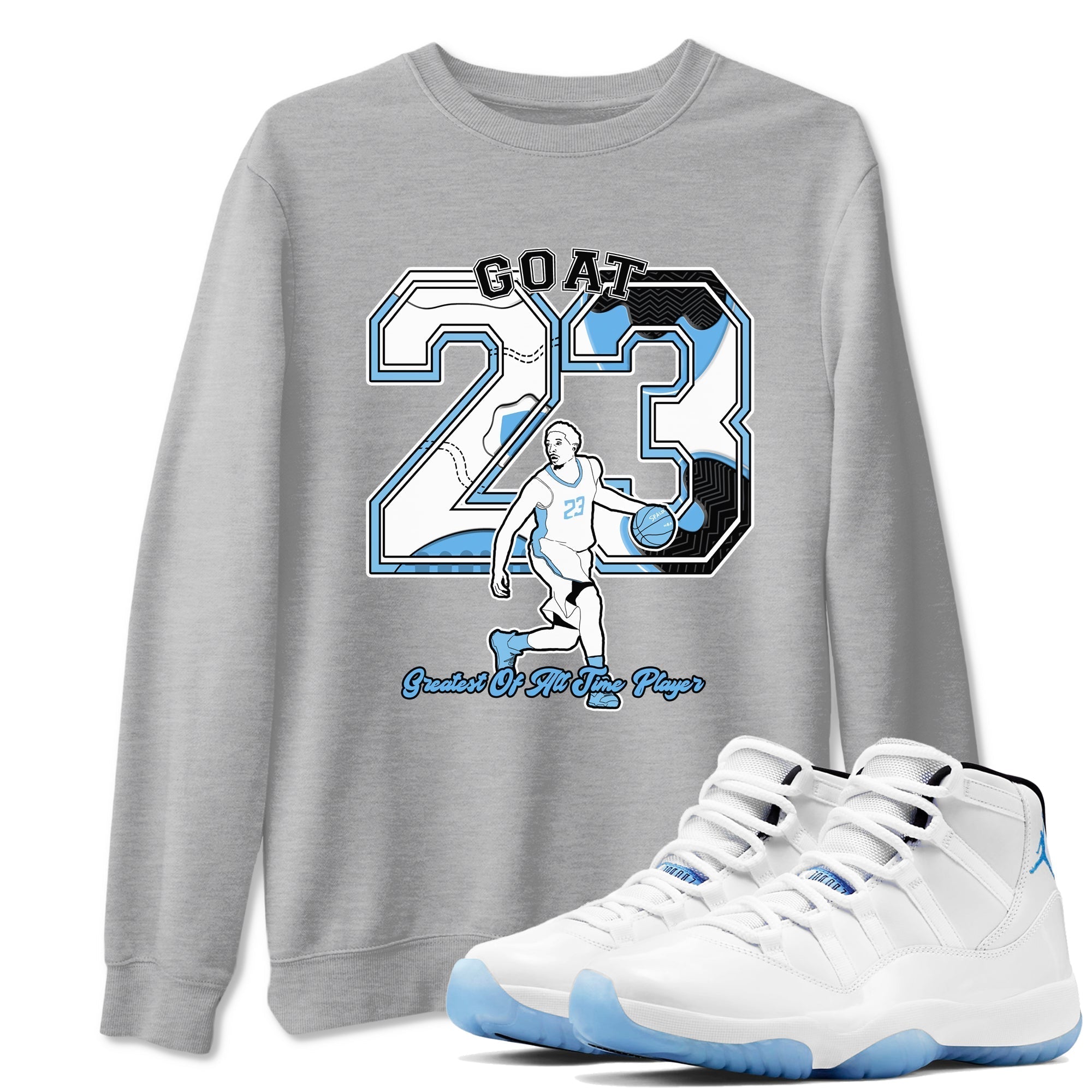 Goat Player snkmatch Tees - Air Jordan 11 Legend Blue