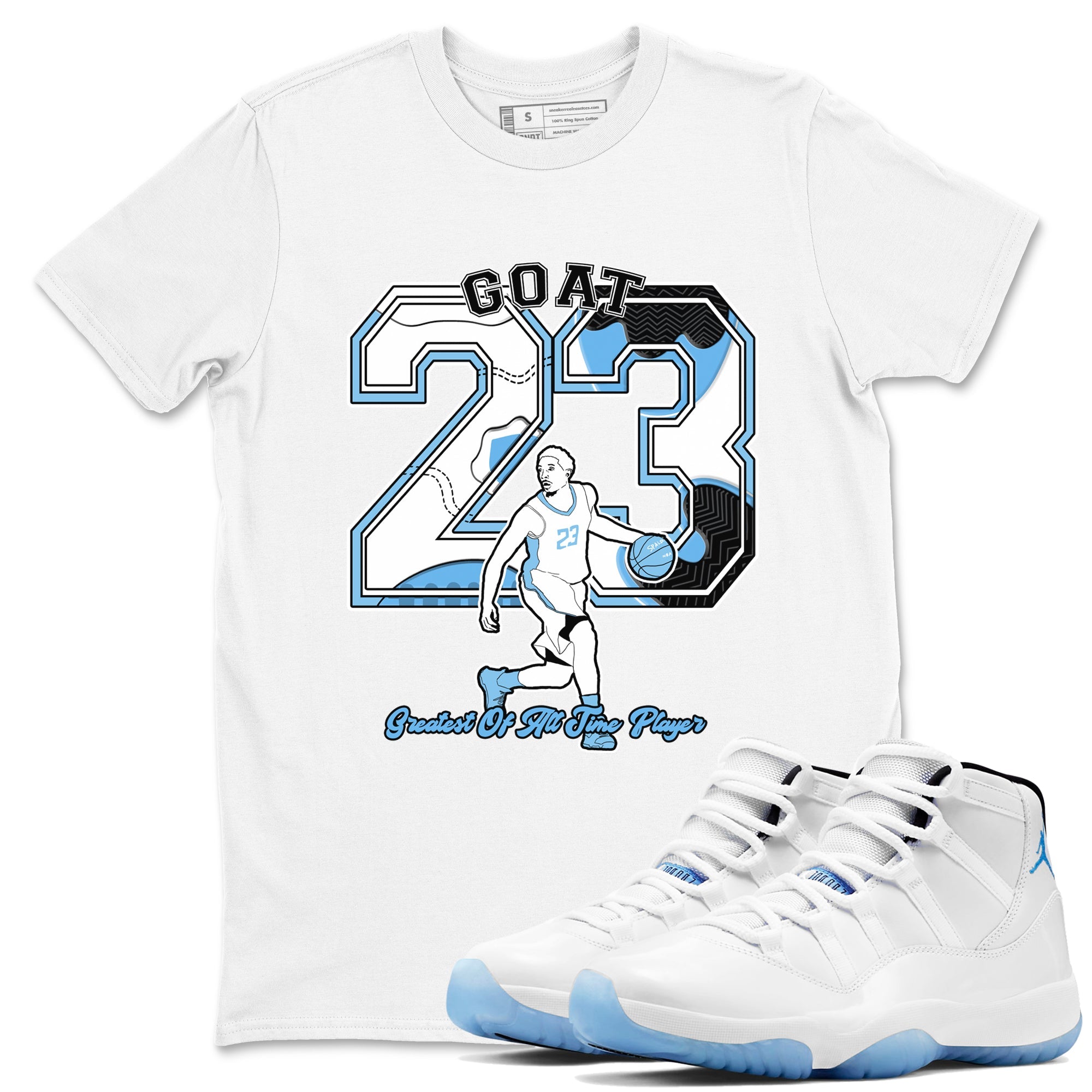Goat Player snkmatch Tees - Air Jordan 11 Legend Blue