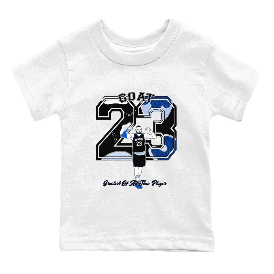 Goat Player snkmatch Tees Kids - Air Jordan 11 Black and Varsity Royal