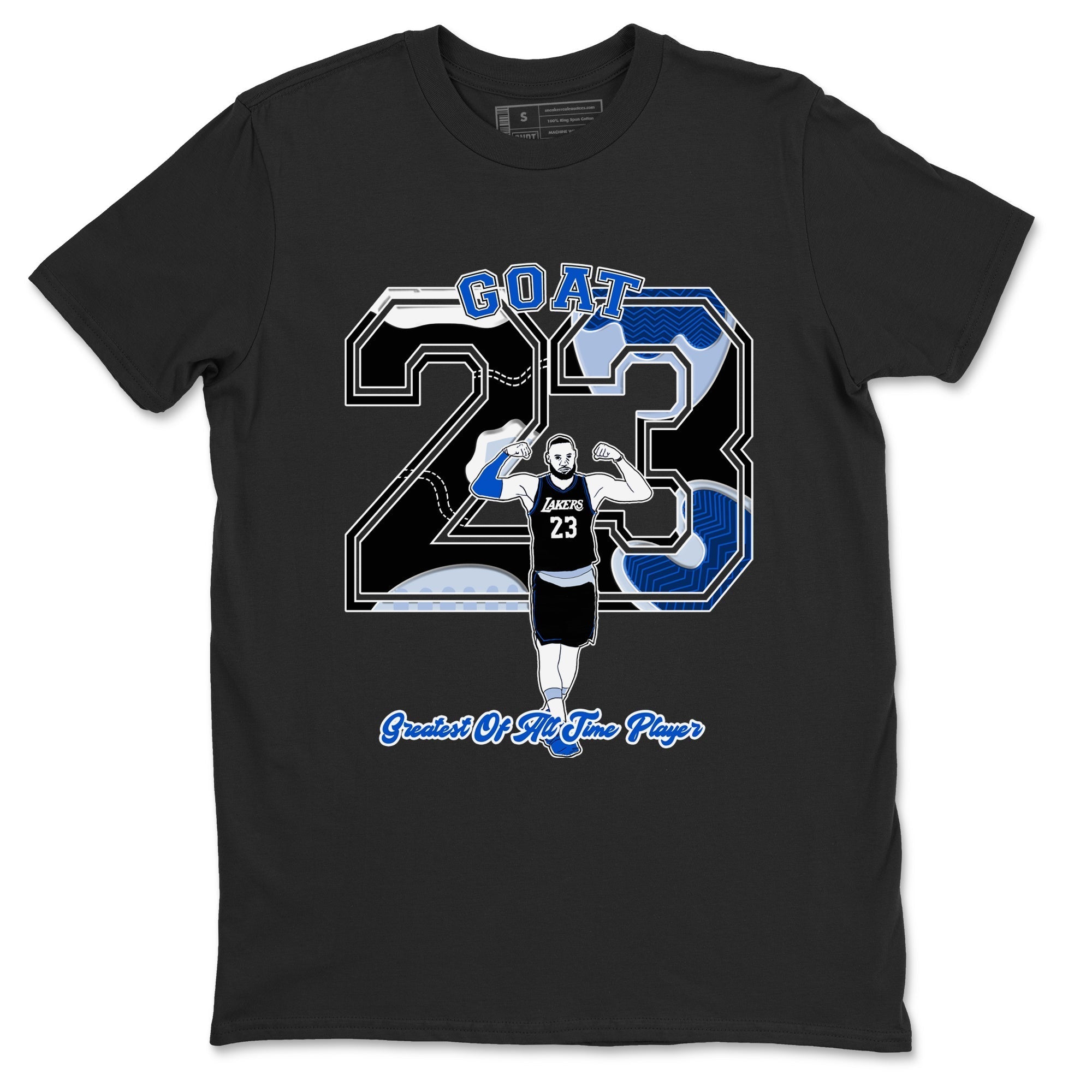 Goat Player snkmatch Tees - Air Jordan 11 Black and Varsity Royal