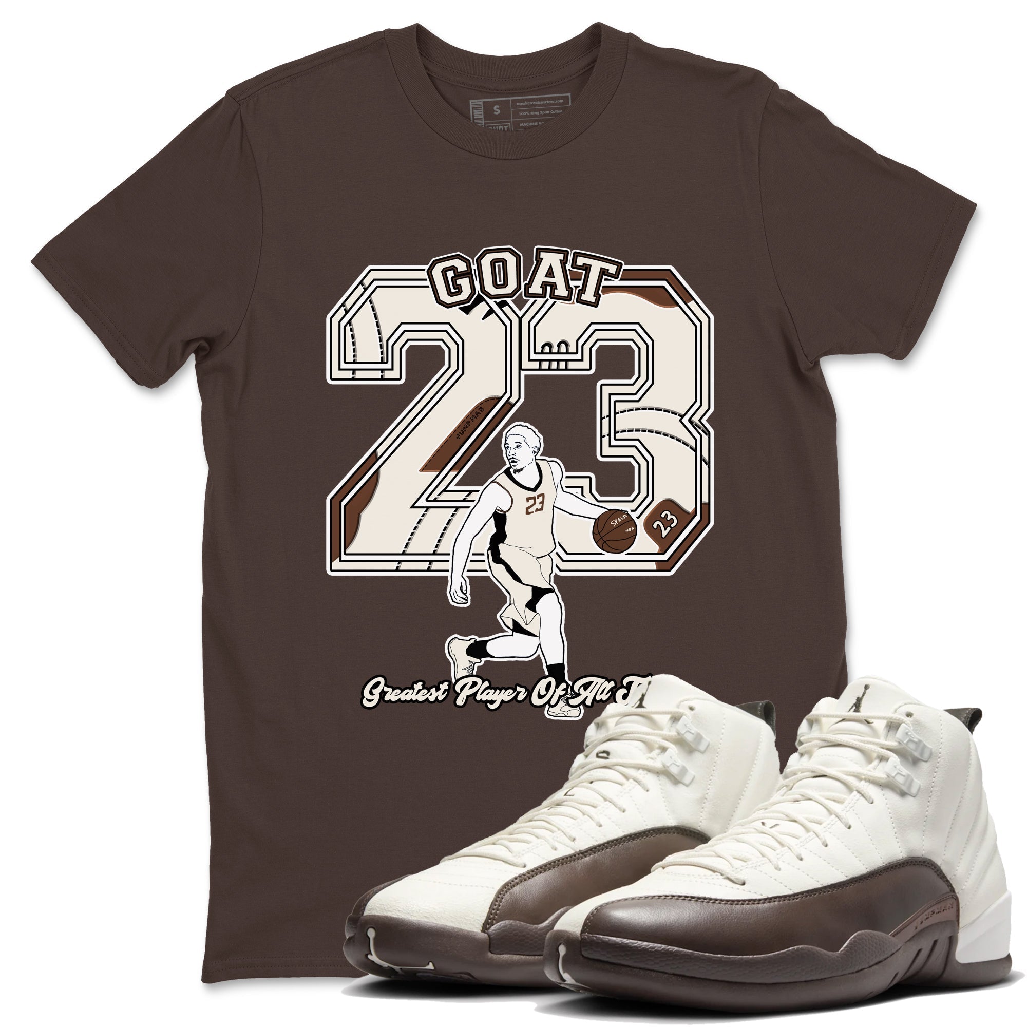 Goat Player snkmatch Tees - Air Jordan 12 Baroque Brown