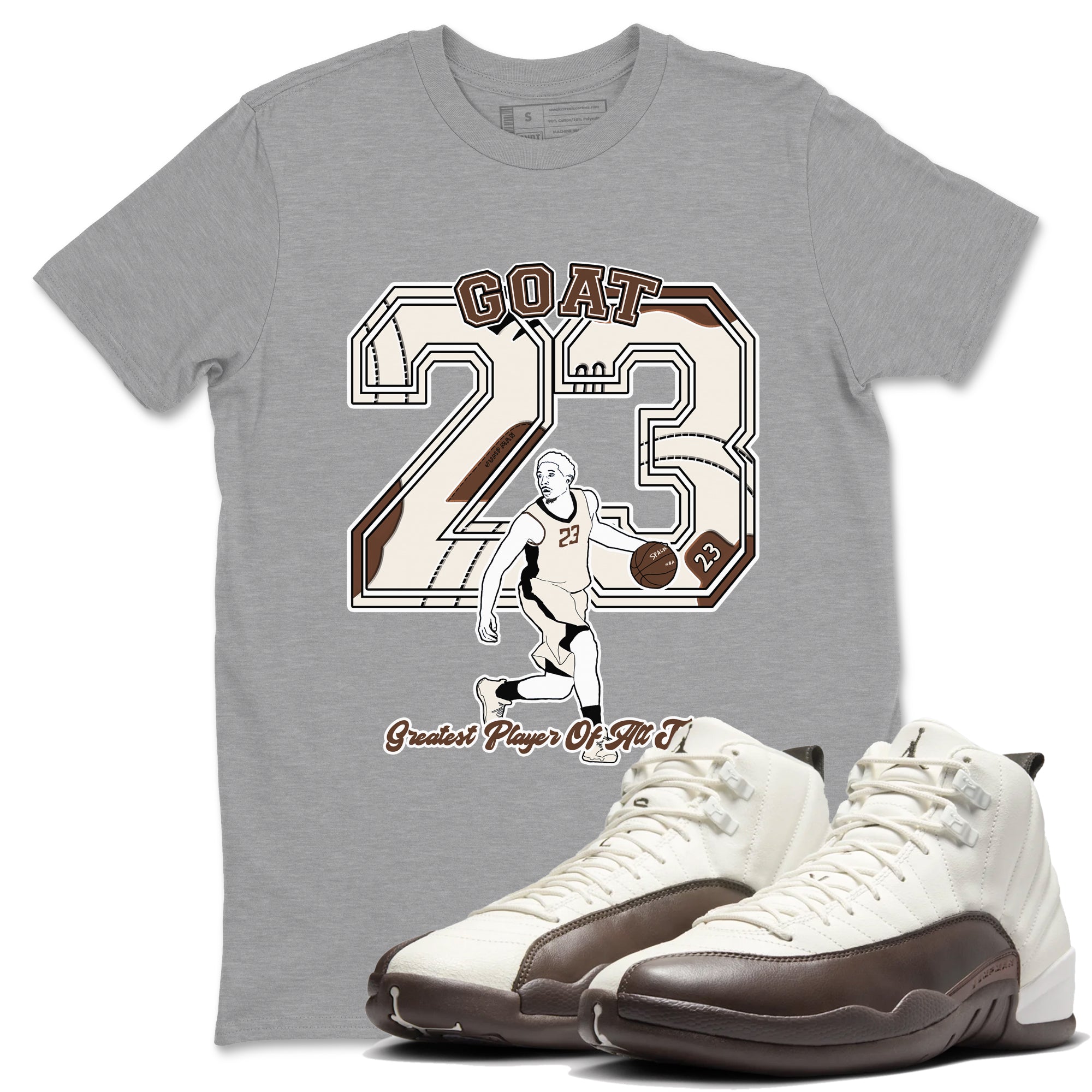 Goat Player snkmatch Tees - Air Jordan 12 Baroque Brown