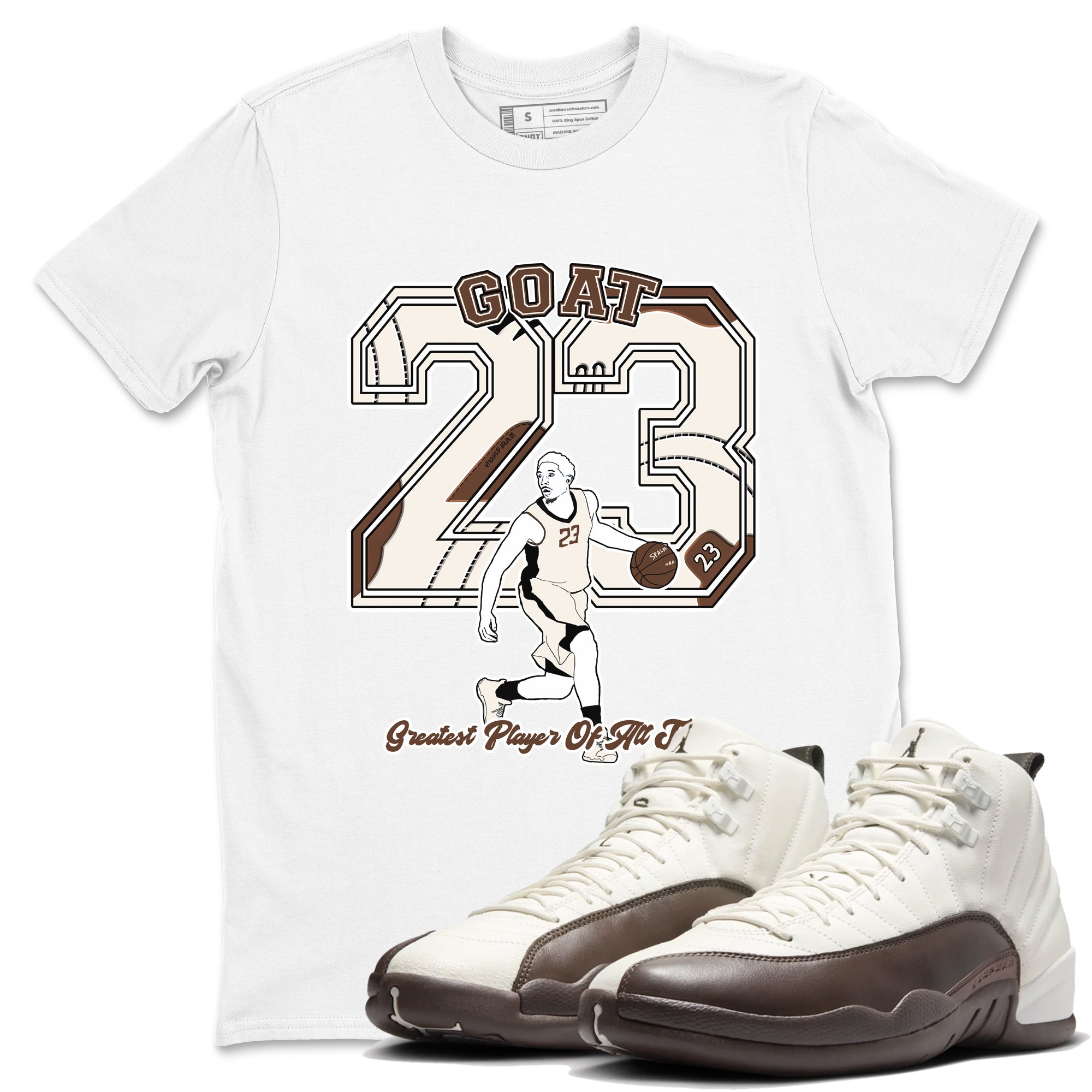 Goat Player snkmatch Tees - Air Jordan 12 Baroque Brown