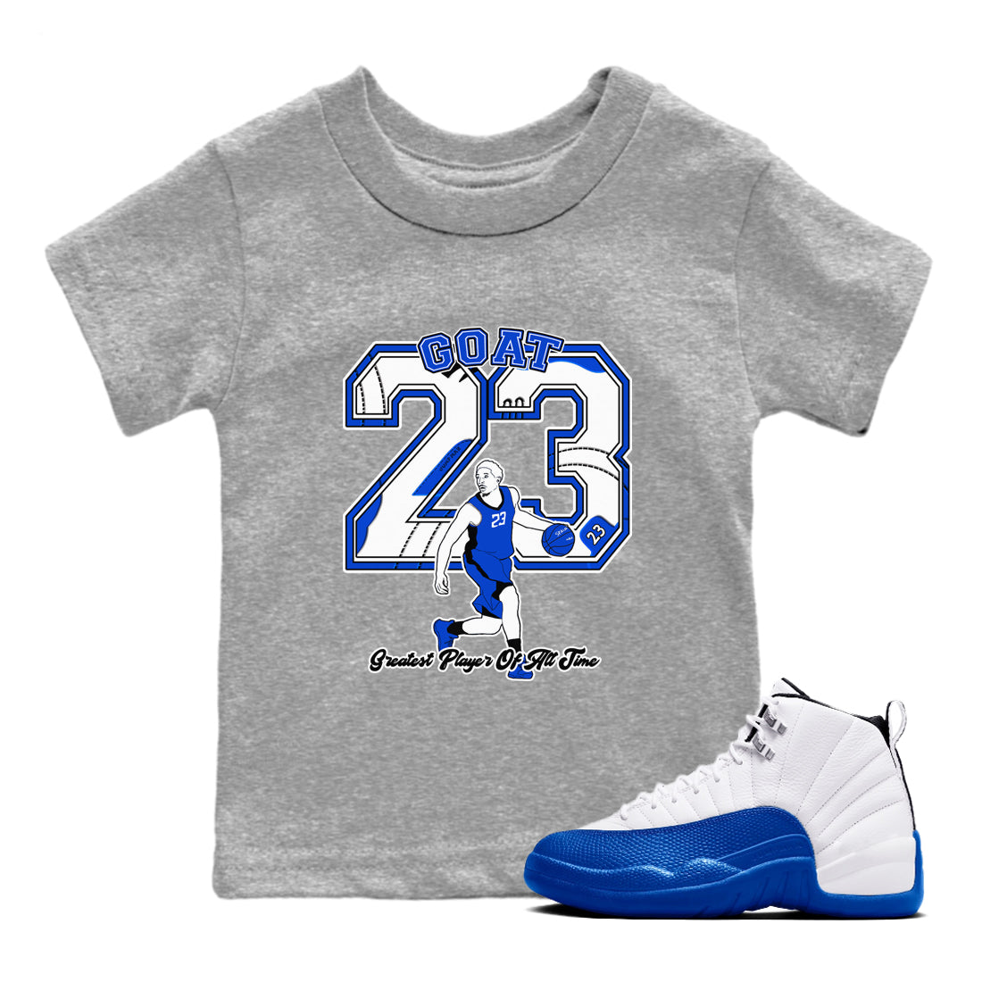 Goat Player snkmatch Tees Kids - Air Jordan 12 Blueberry