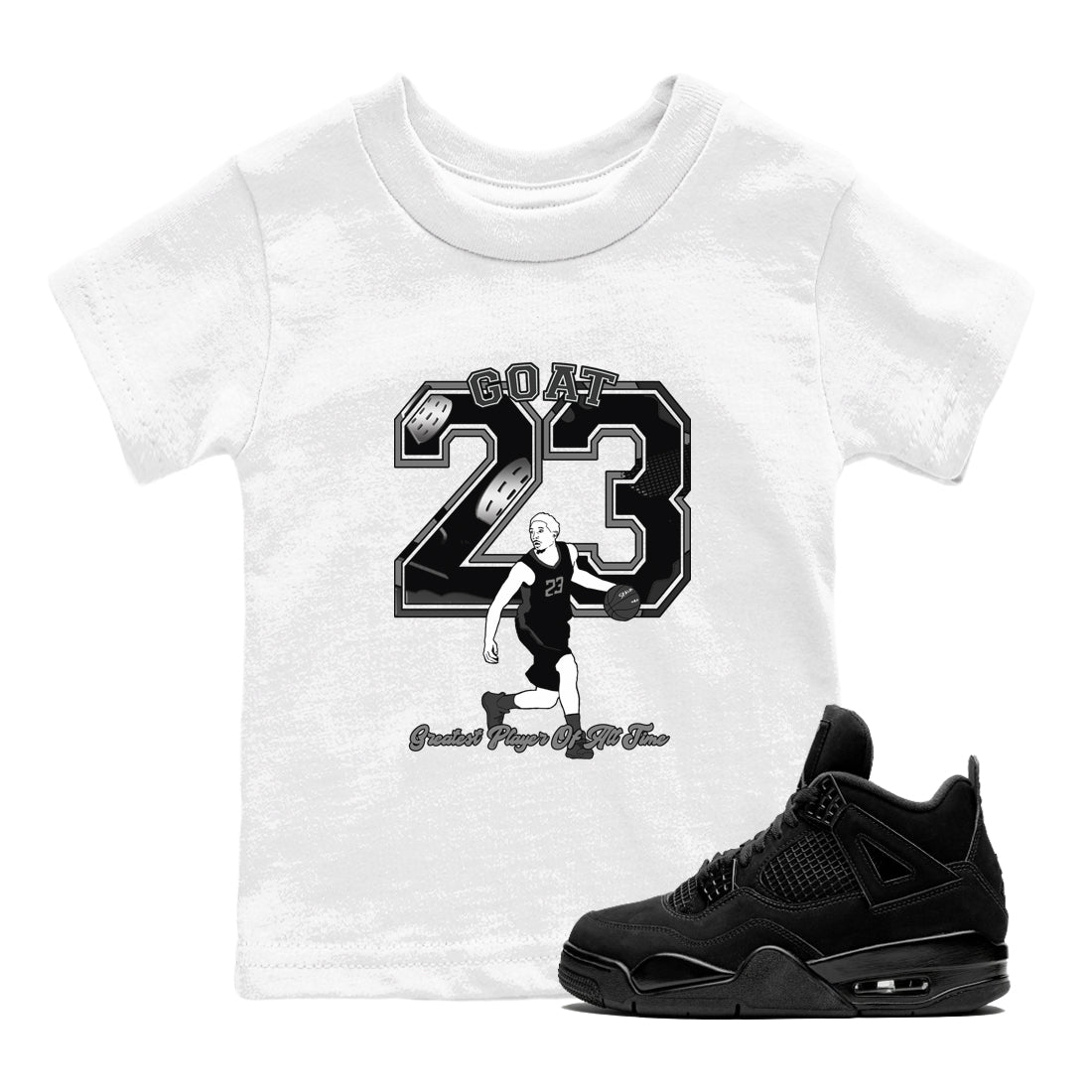 Goat Player snkmatch Tees Kids - Air Jordan 4 Black Cat