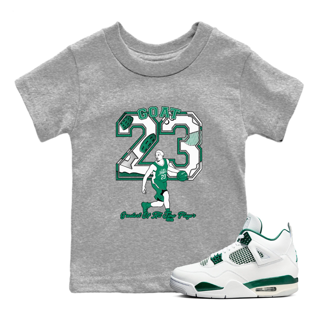 Goat Player snkmatch Tees Kids - Air Jordan 4 Oxidized Green