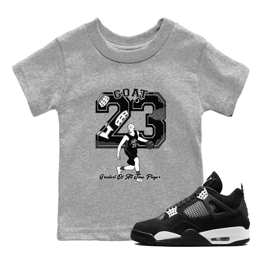 Goat Player snkmatch Tees Kids - Air Jordan 4 White Thunder