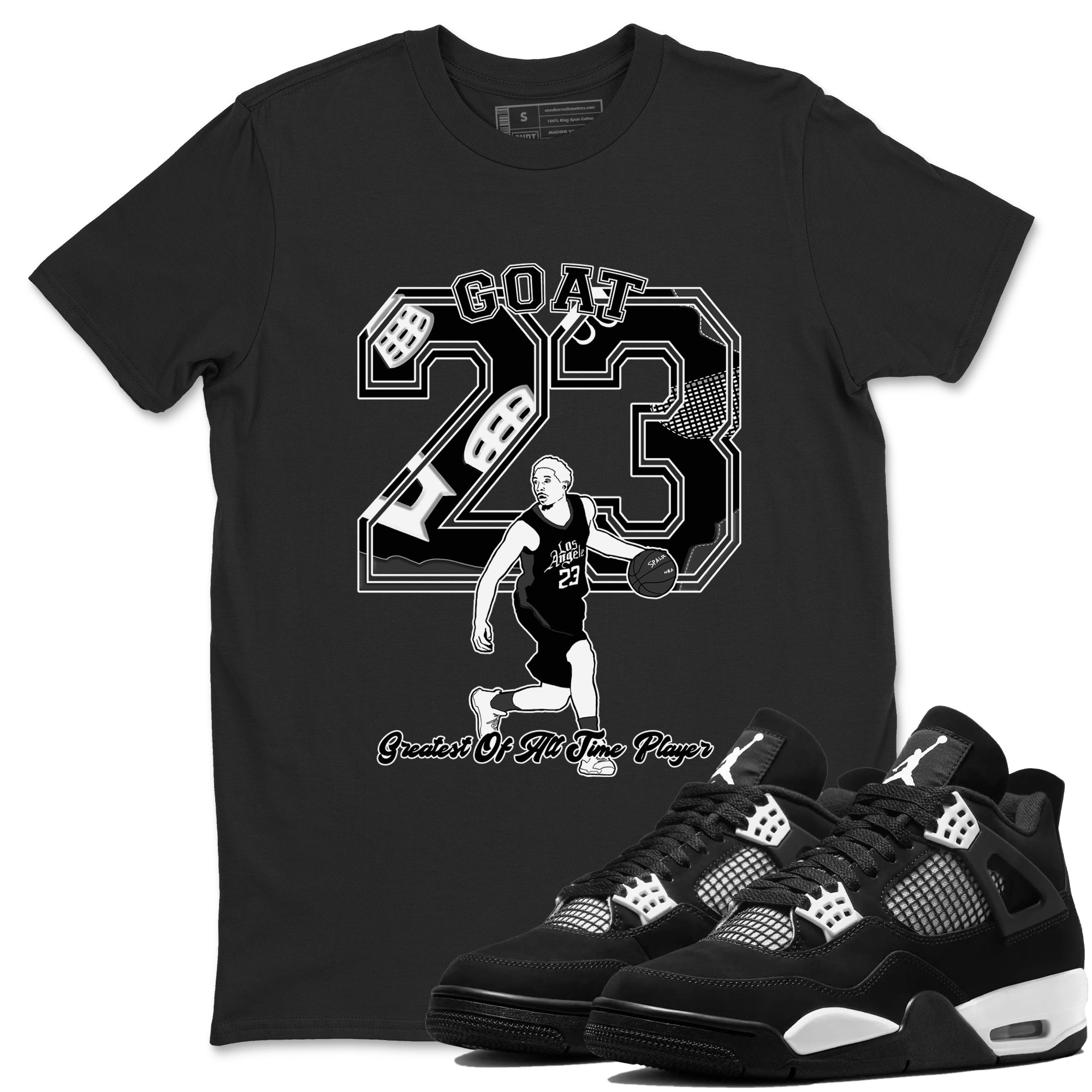 Goat Player snkmatch Tees - Air Jordan 4 White Thunder