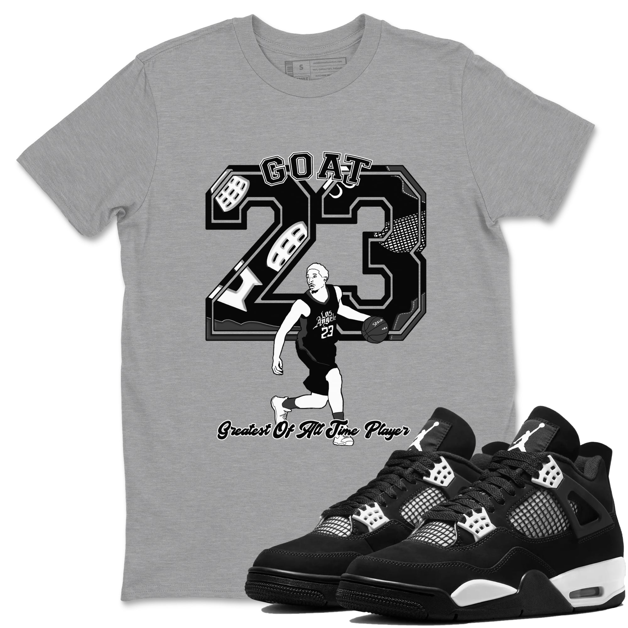 Goat Player snkmatch Tees - Air Jordan 4 White Thunder