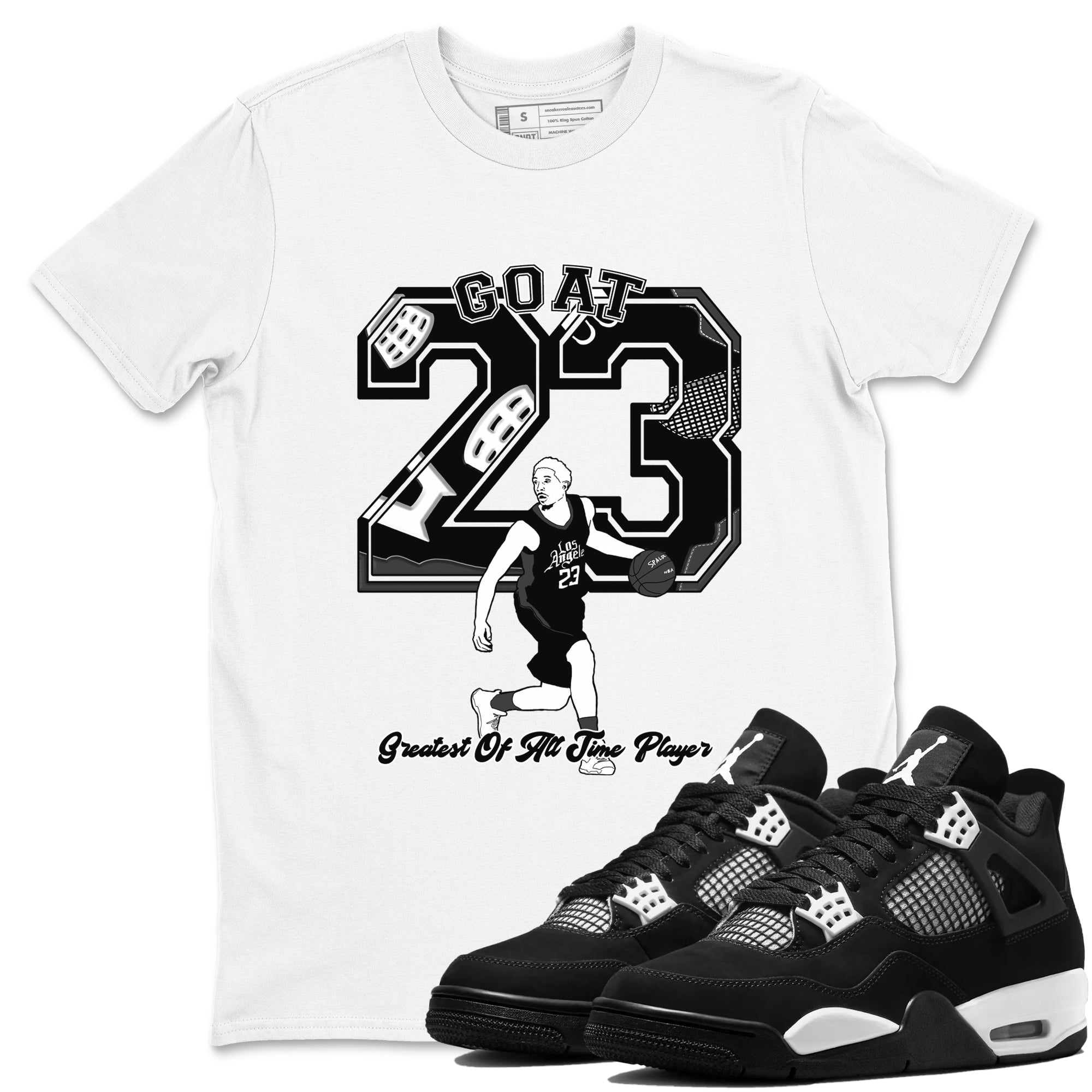 Goat Player snkmatch Tees - Air Jordan 4 White Thunder