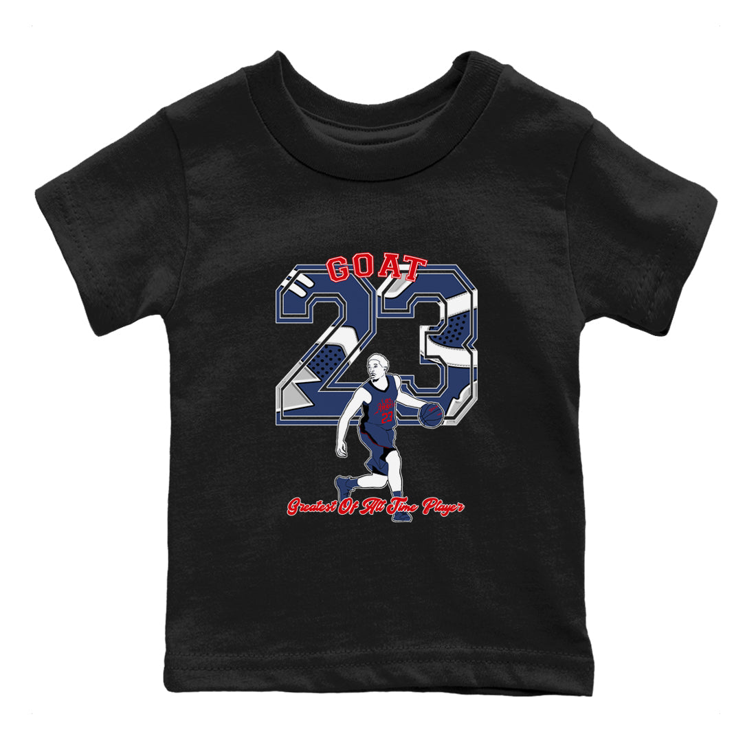 Goat Player snkmatch Tees Kids - Air Jordan 6 White And Midnight Navy