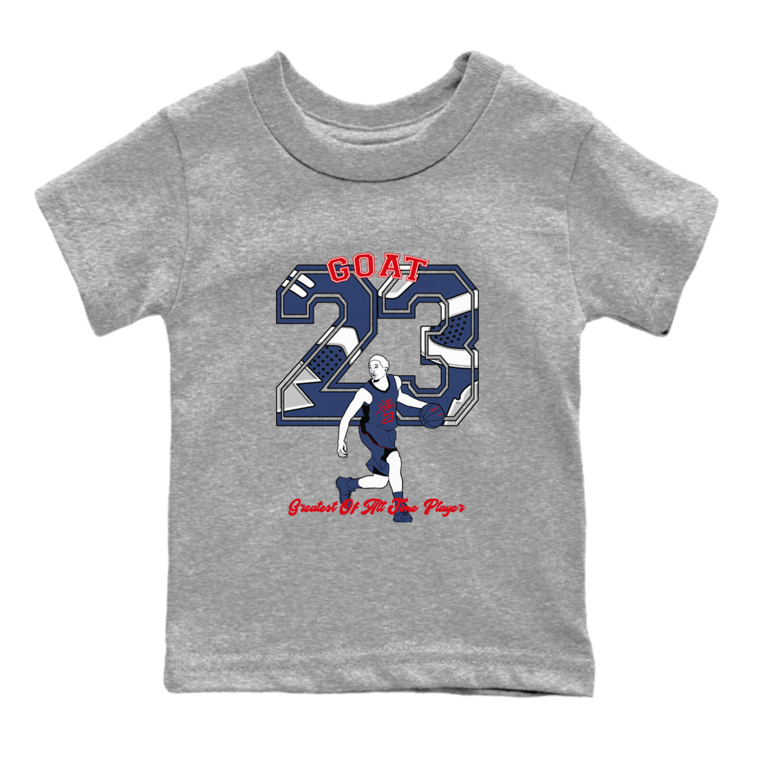 Goat Player snkmatch Tees Kids - Air Jordan 6 White And Midnight Navy