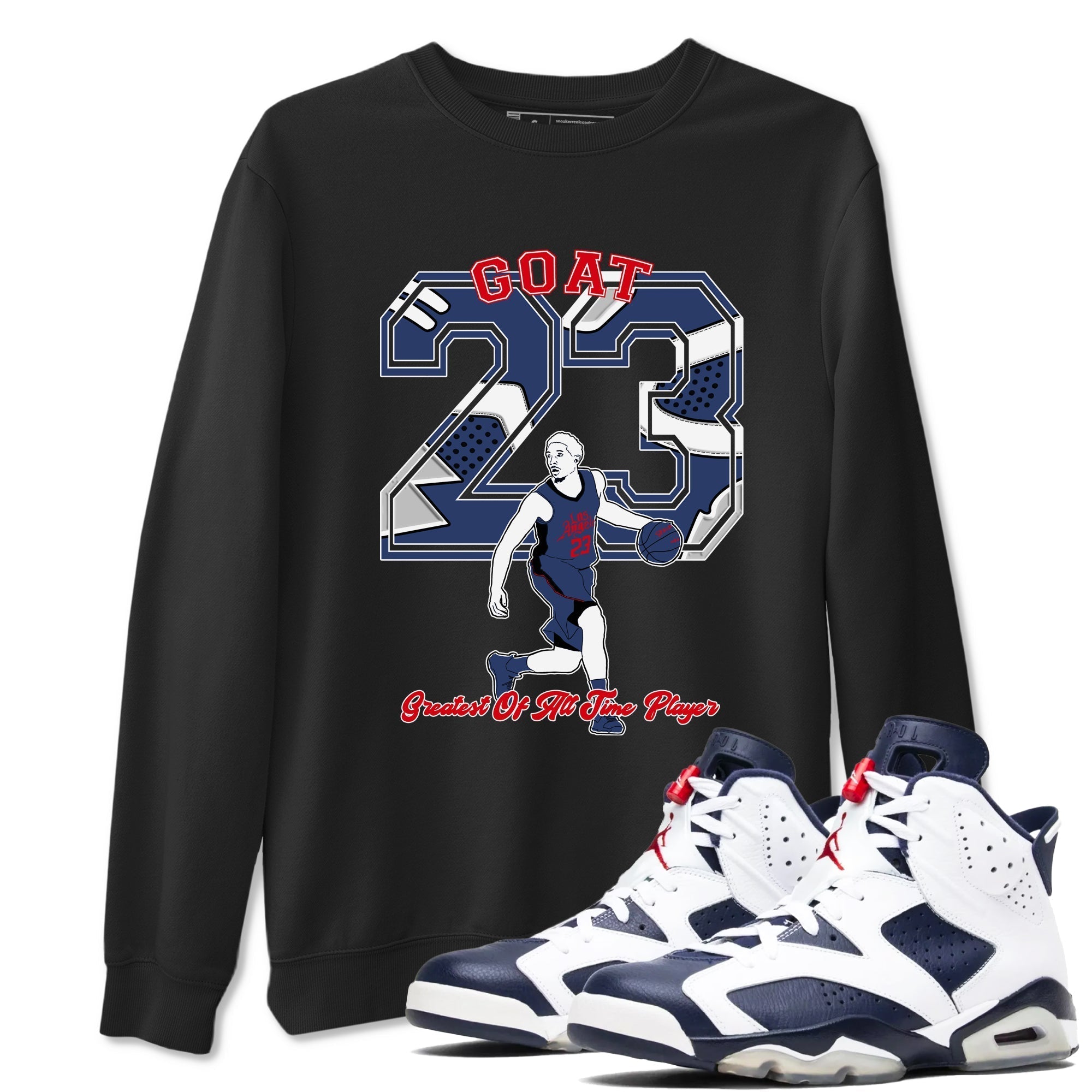 Goat Player snkmatch Tees - Air Jordan 6 White And Midnight Navy