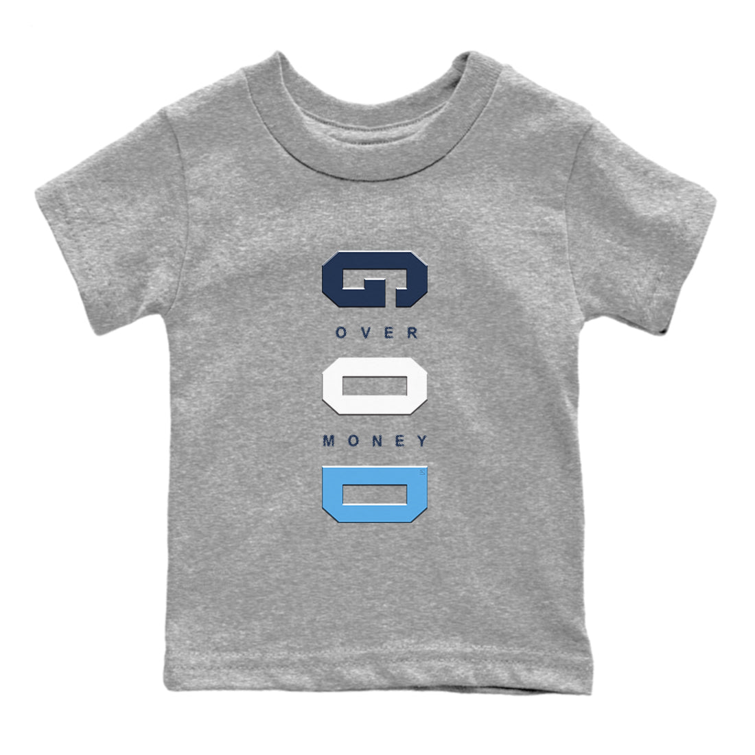God Over Money snkmatch Tees Kids - Air Jordan 1 Low OG Obsidian