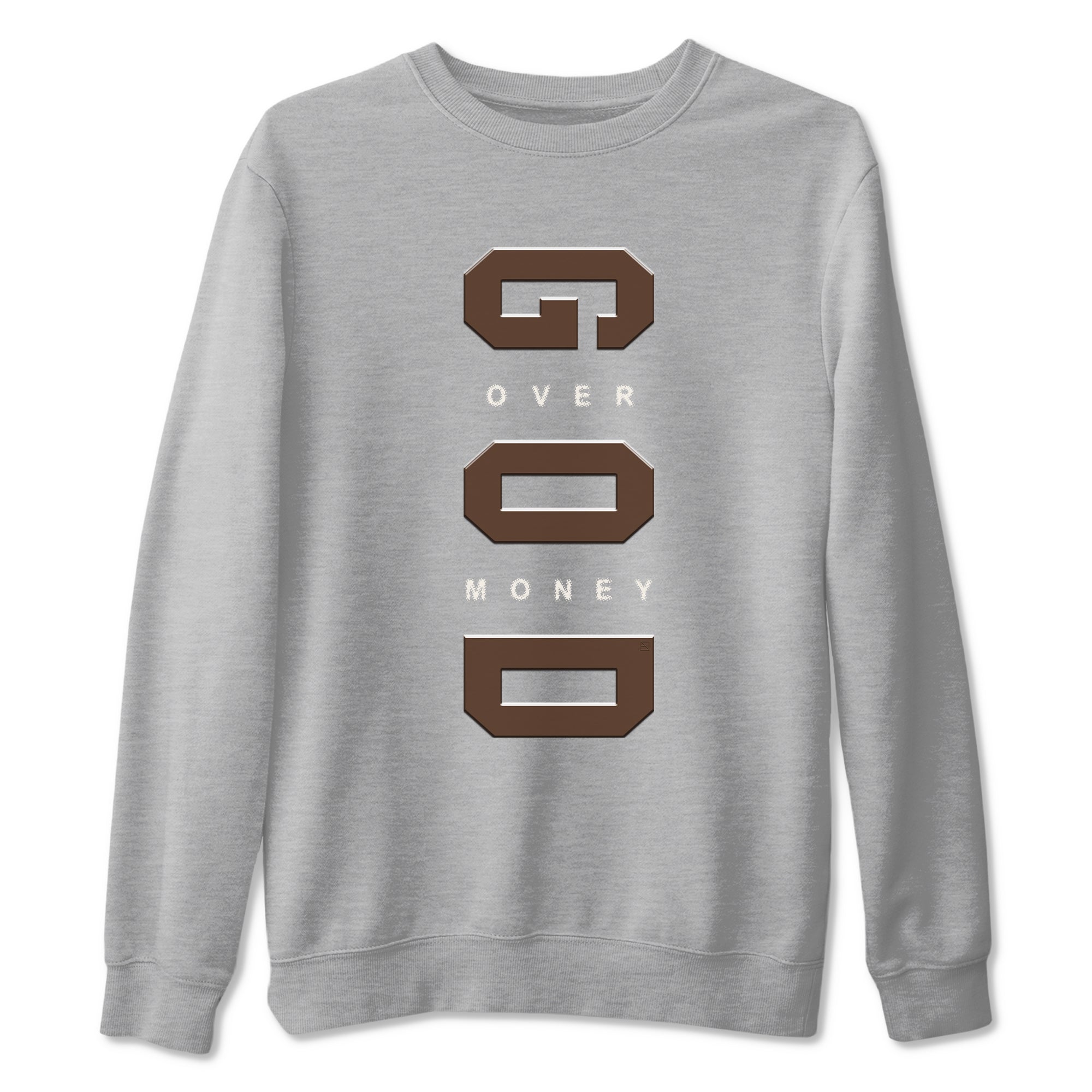 God Over Money snkmatch Tees - Air Jordan 12 Baroque Brown