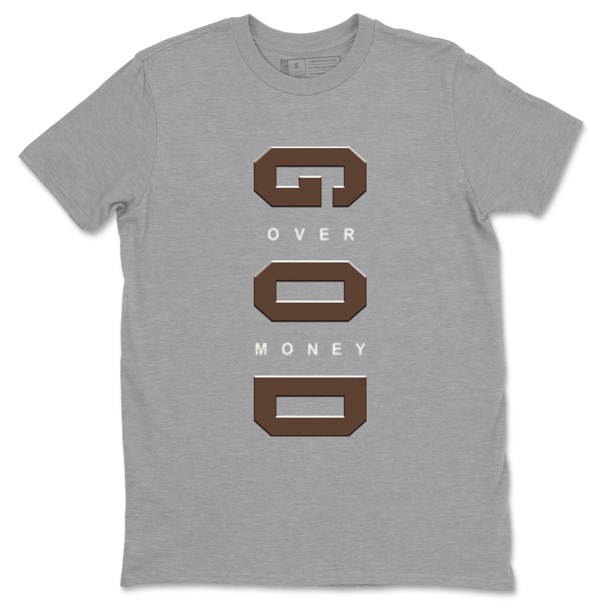 God Over Money snkmatch Tees - Air Jordan 12 Baroque Brown