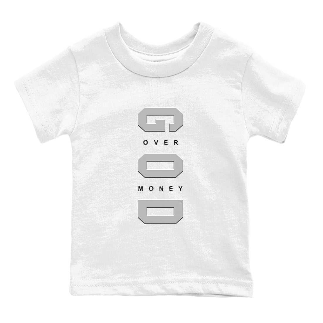 God Over Money snkmatch Tees Kids - Air Jordan 12 Black Wolf Grey