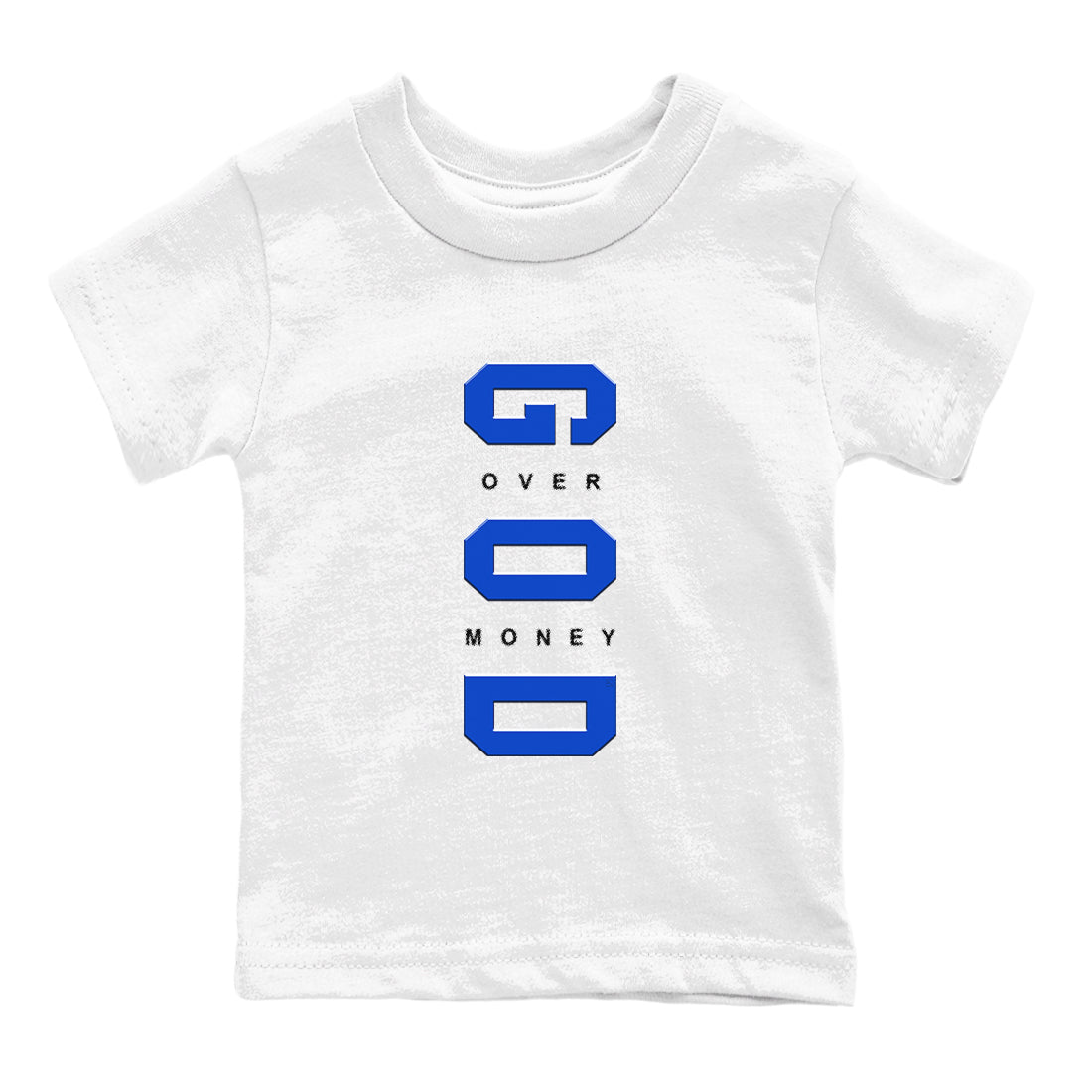 God Over Money snkmatch Tees Kids - Air Jordan 12 Blueberry