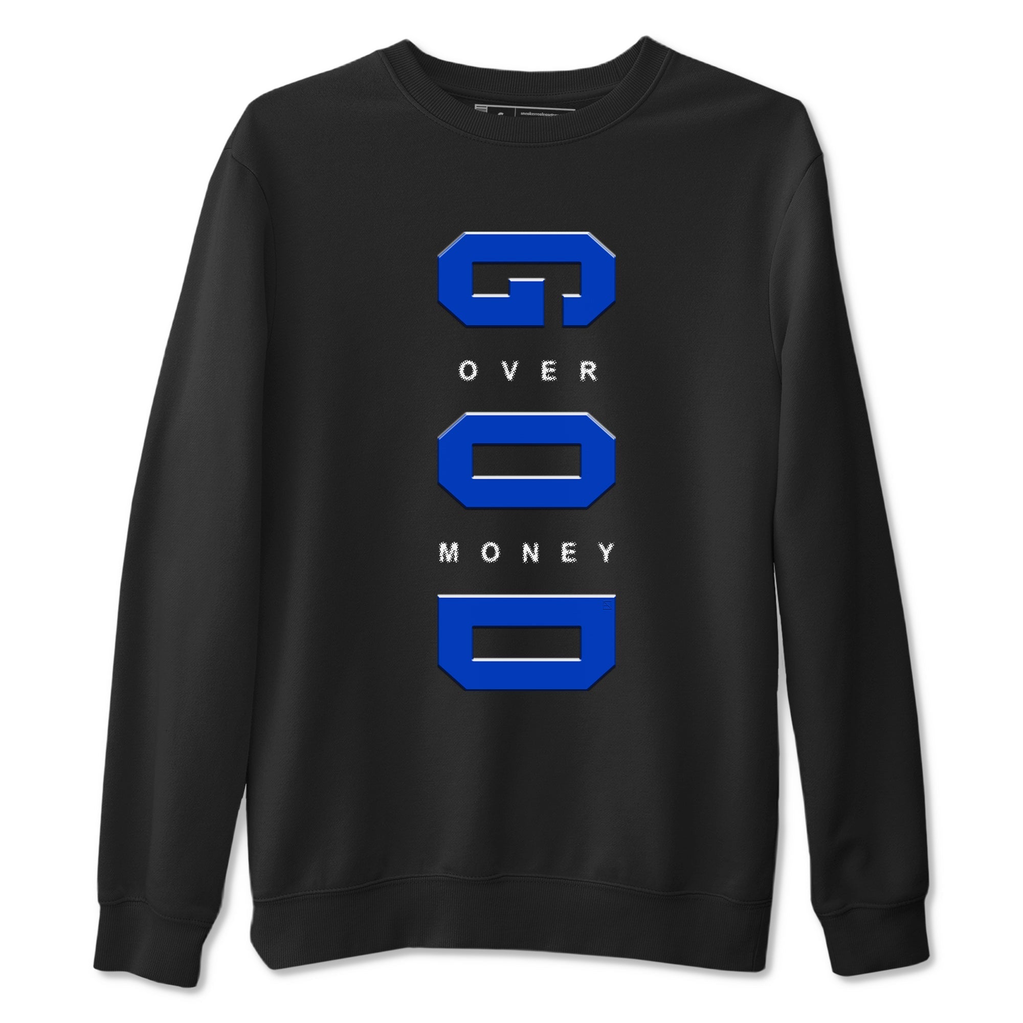 God Over Money snkmatch Tees - Air Jordan 12 Blueberry