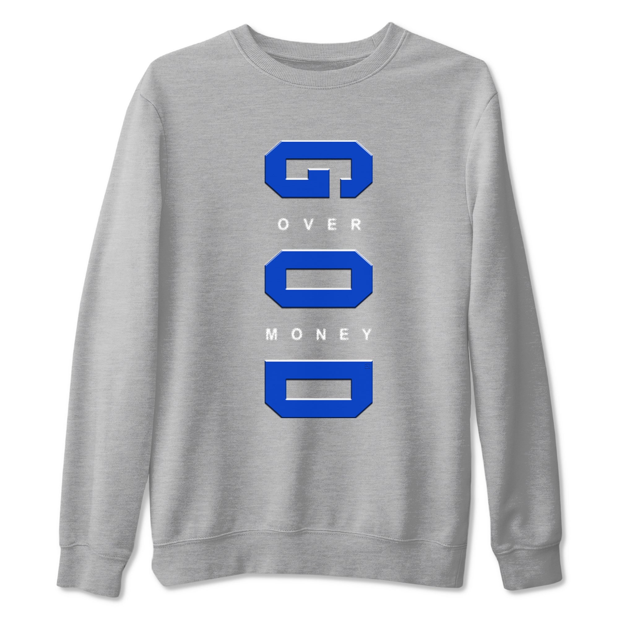 God Over Money snkmatch Tees - Air Jordan 12 Blueberry