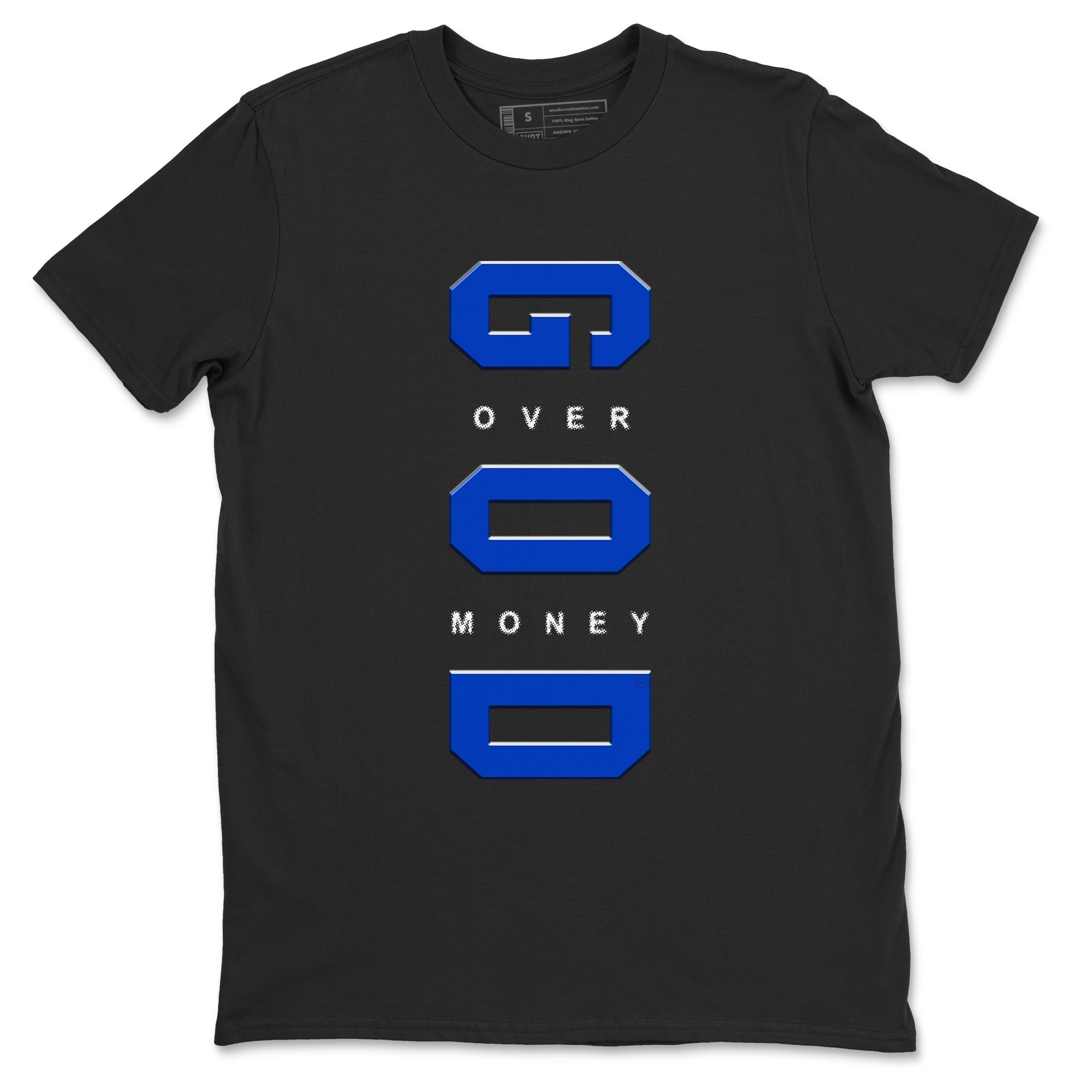 God Over Money snkmatch Tees - Air Jordan 12 Blueberry