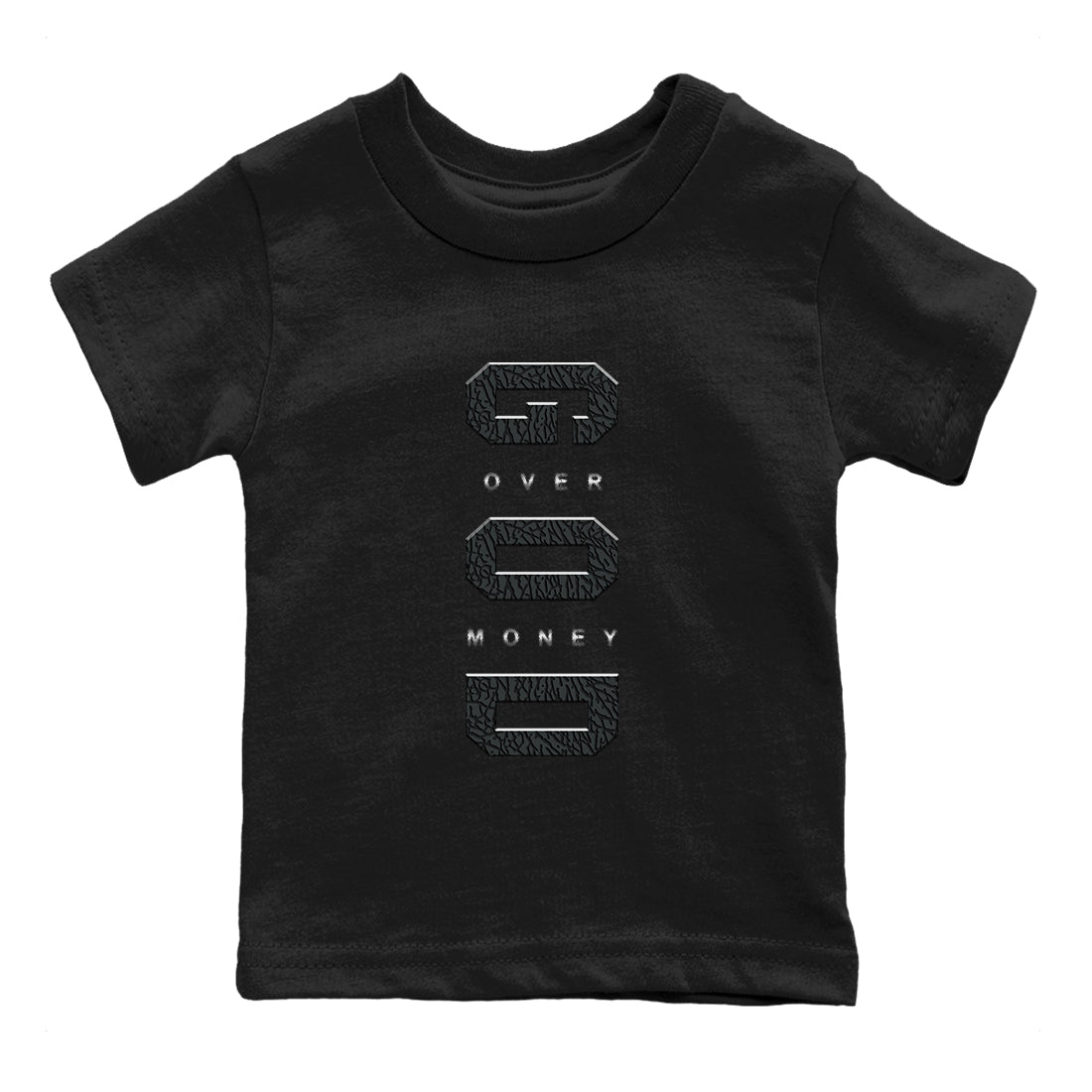 God Over Money snkmatch Tees Kids - Air Jordan 3 Black Cat