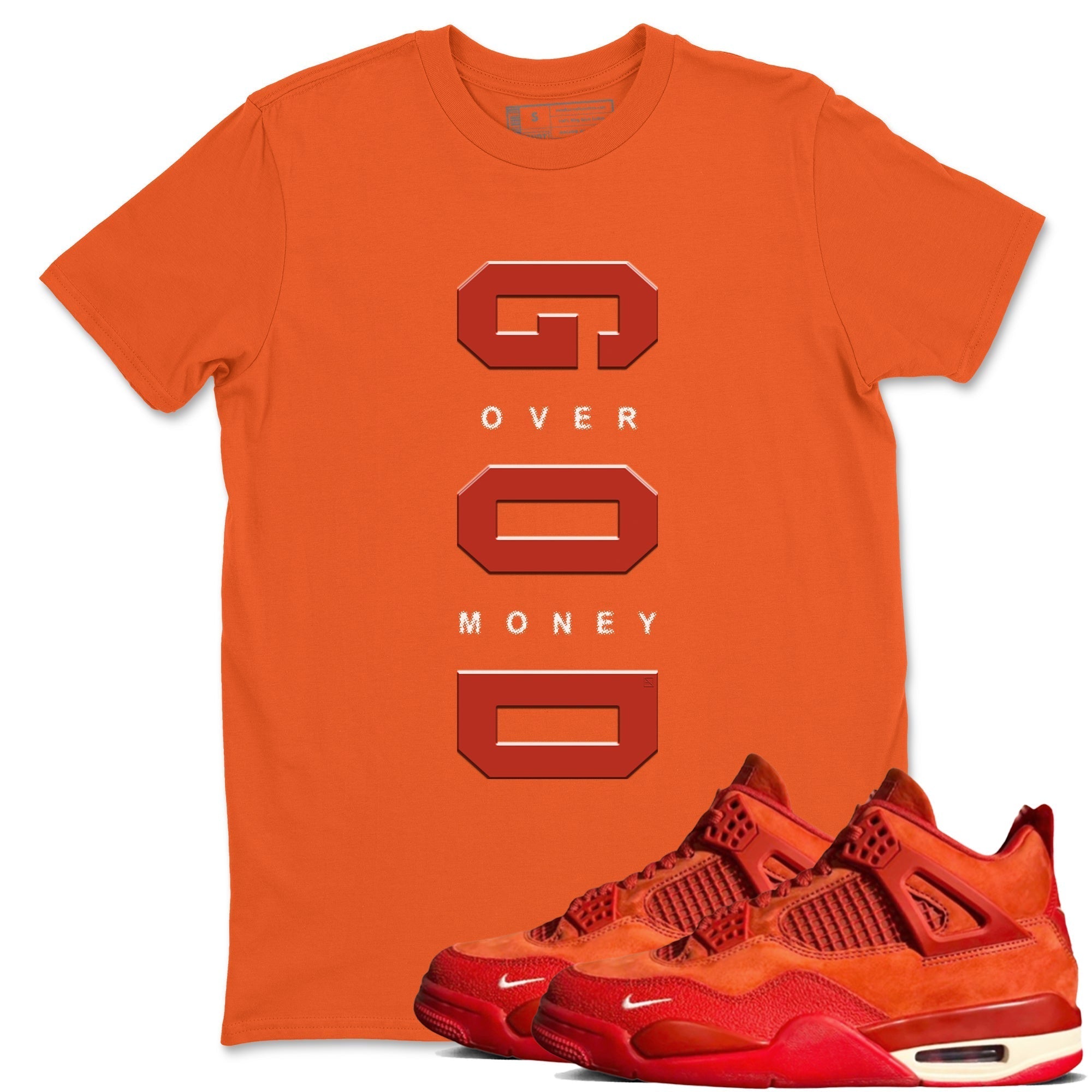 God Over Money snkmatch Tees - Air Jordan 4 Brick By Brick