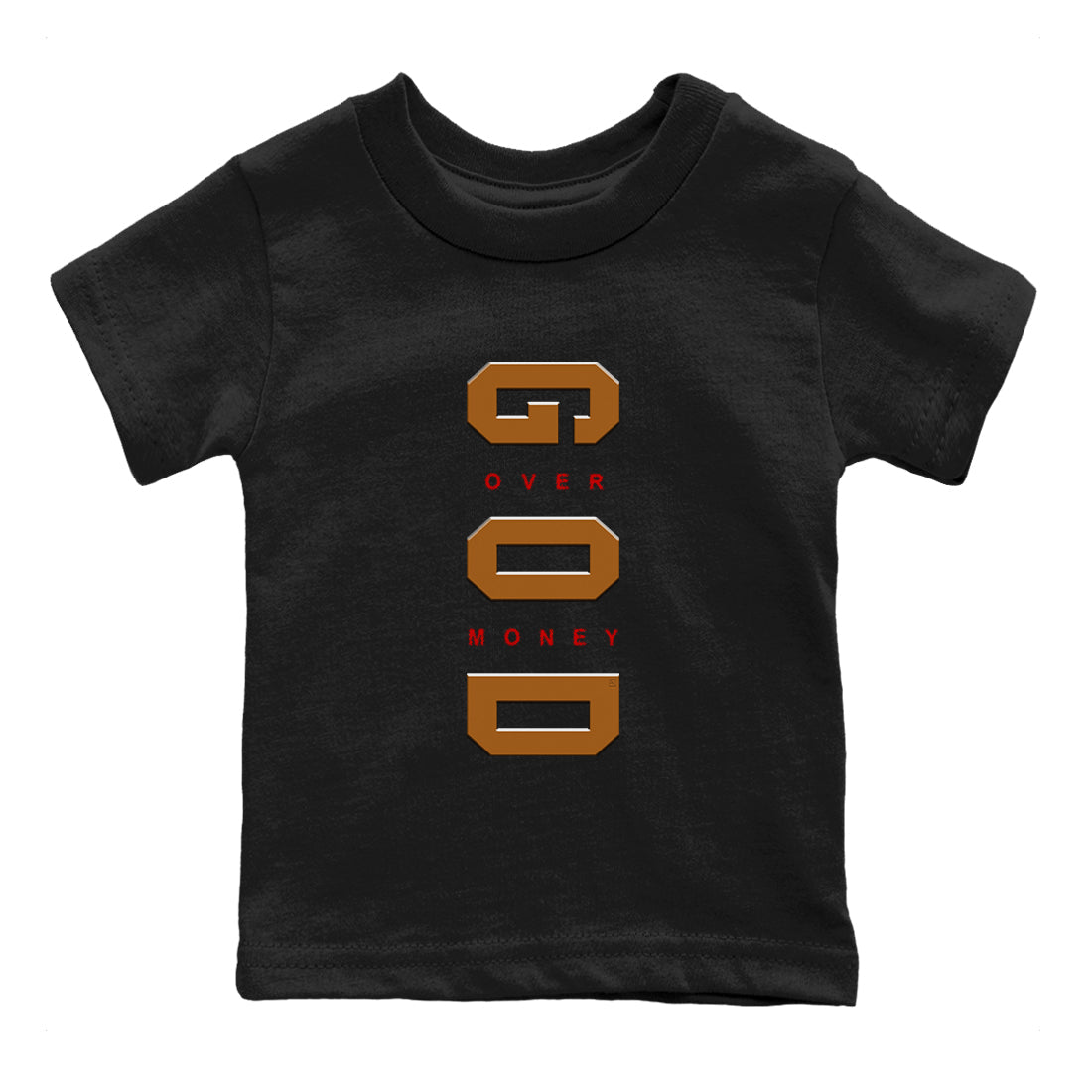 God Over Money snkmatch Tees Kids - Air Jordan 5 Archaeo Brown