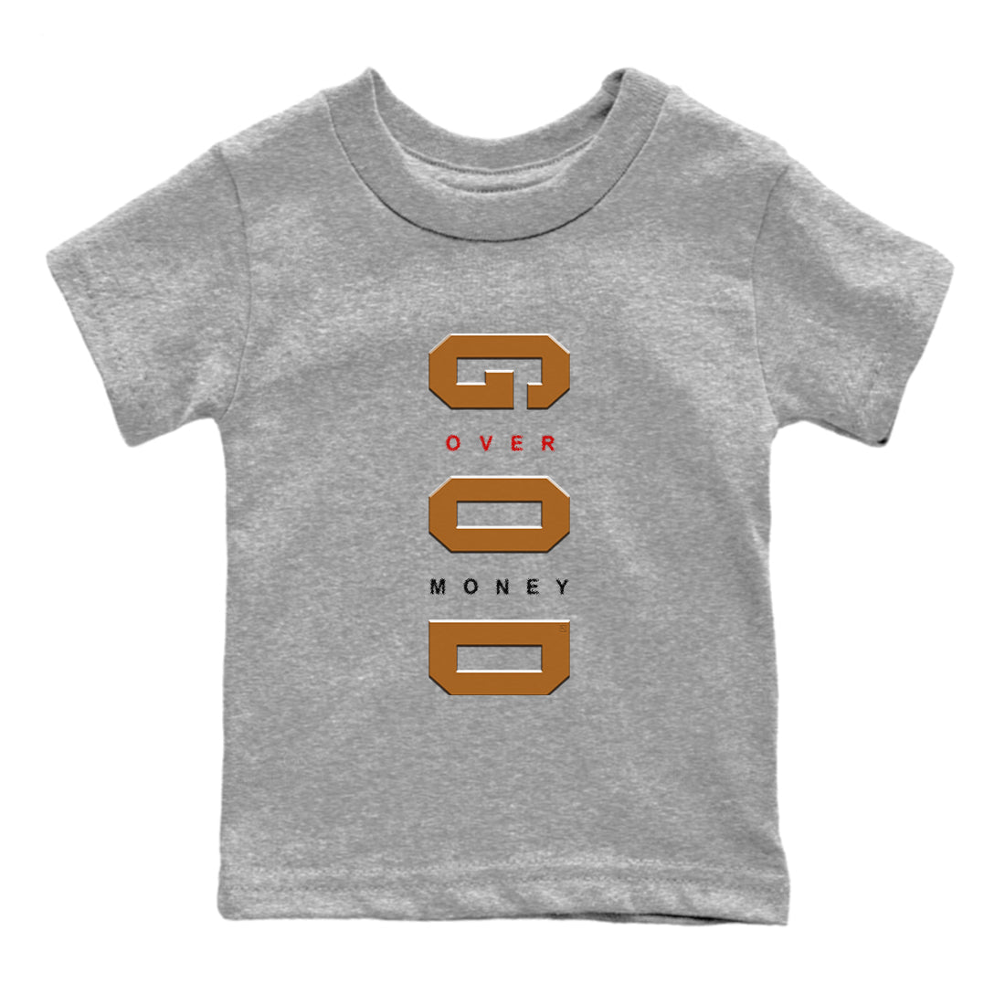 God Over Money snkmatch Tees Kids - Air Jordan 5 Archaeo Brown