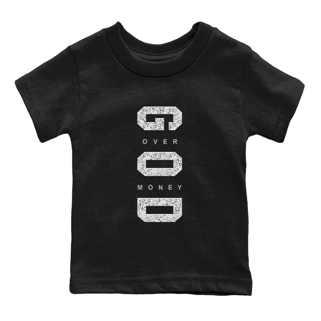 God Over Money snkmatch Tees Kids - Air Jordan 5 White Black